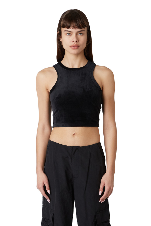 Lucerne Tank - Velour in black front view