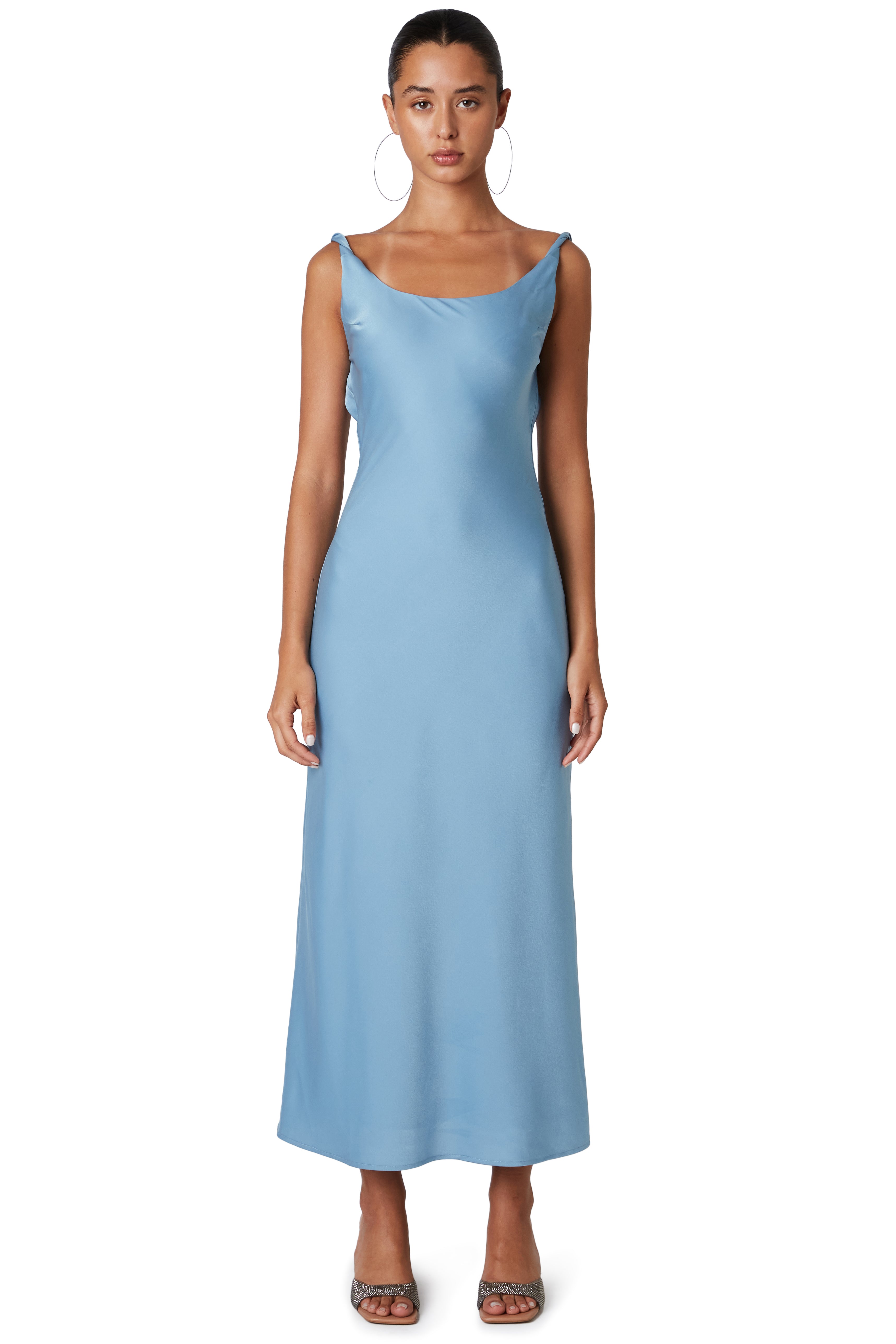 blue maxi dress front