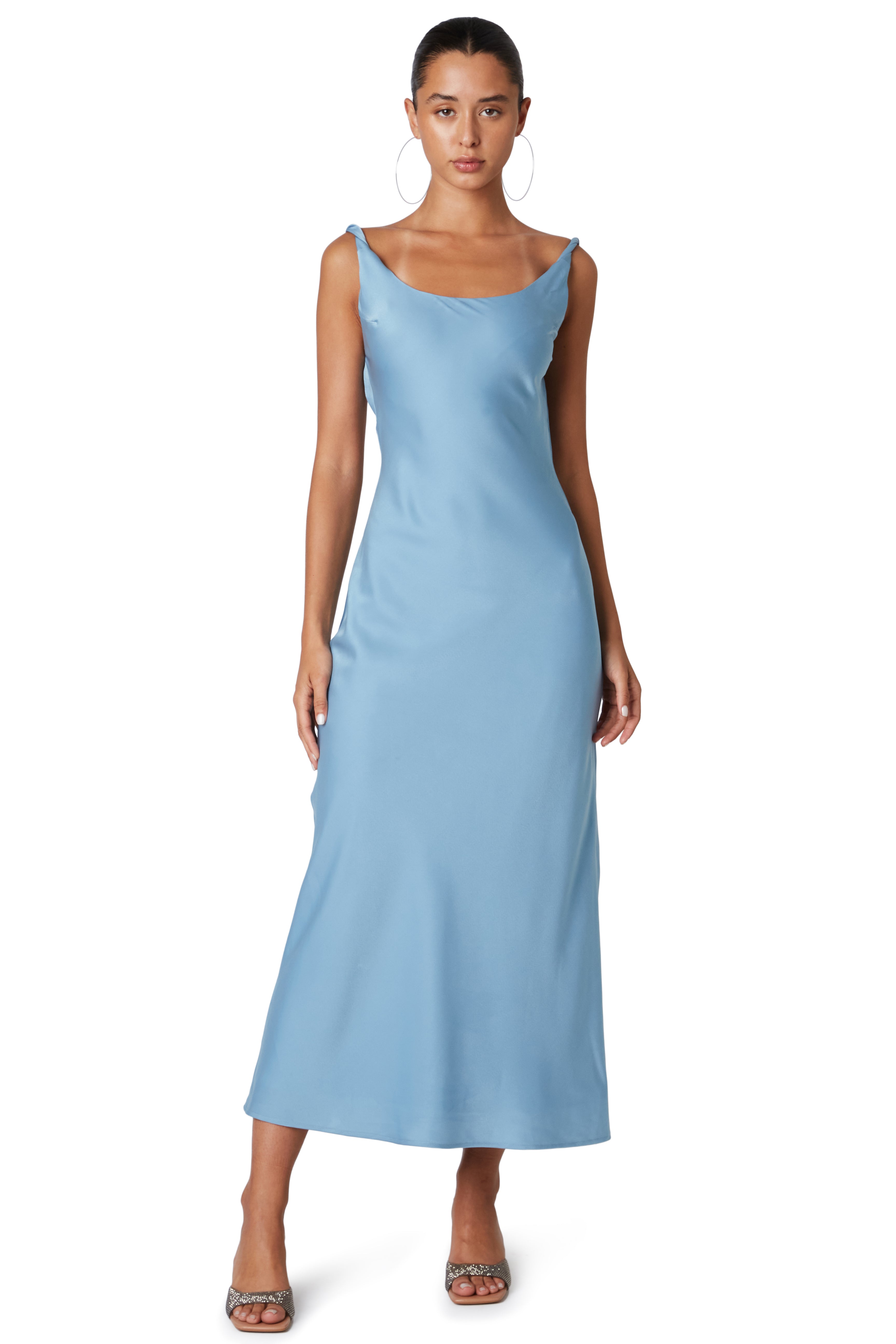 blue maxi dress front