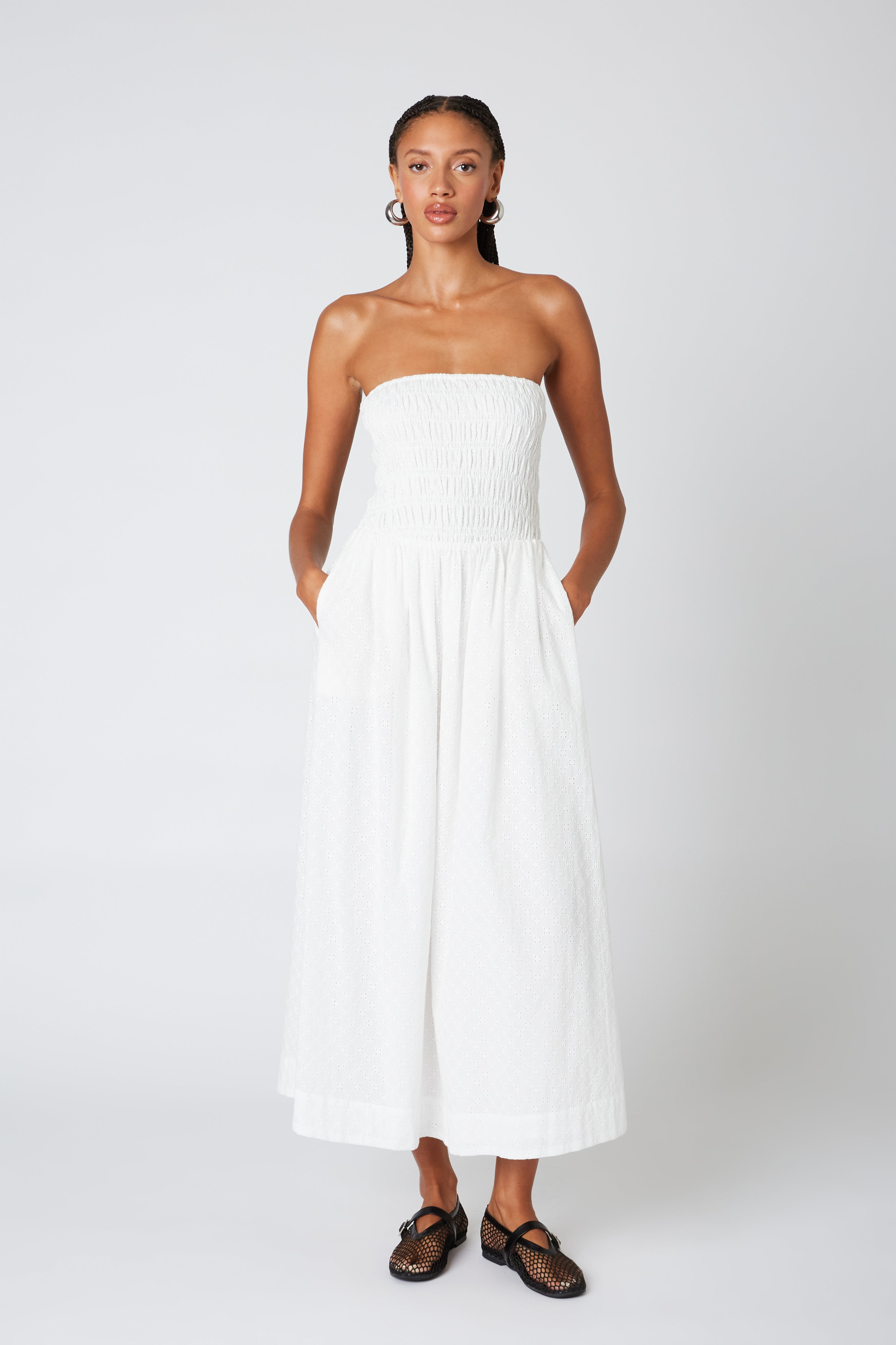 River Dress in white front view