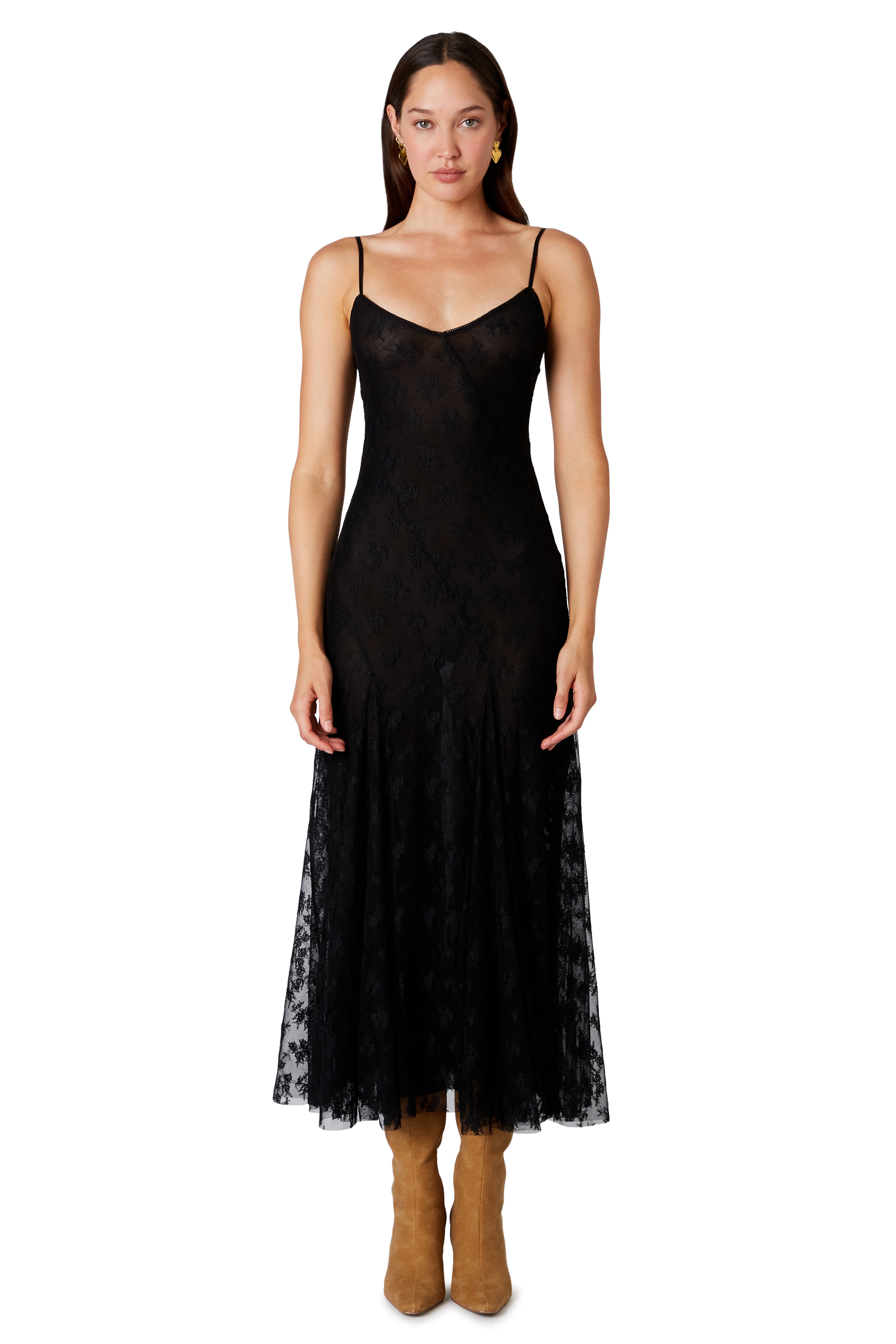 Suki Dress in black front view