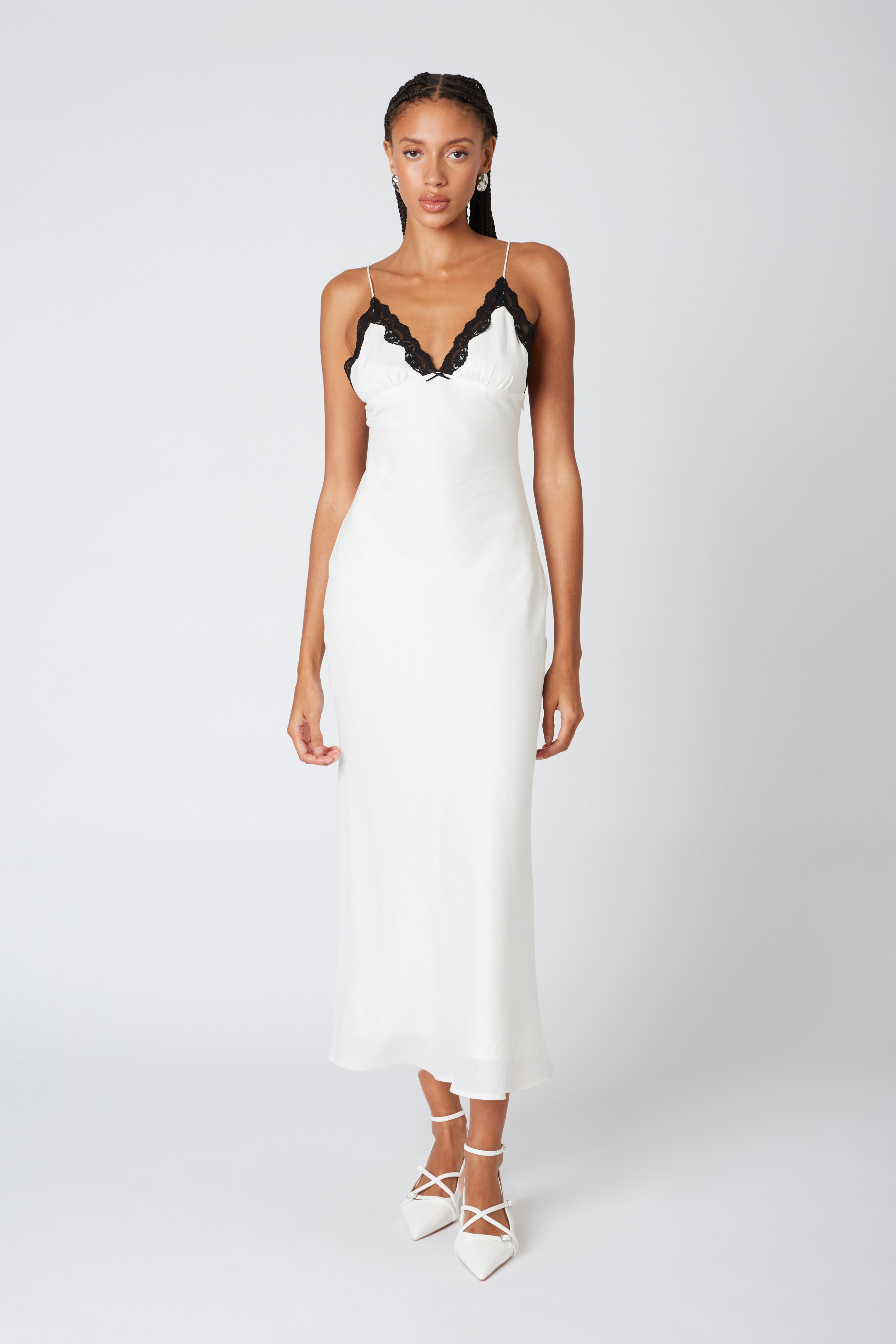 Jasmine Dress in white front view