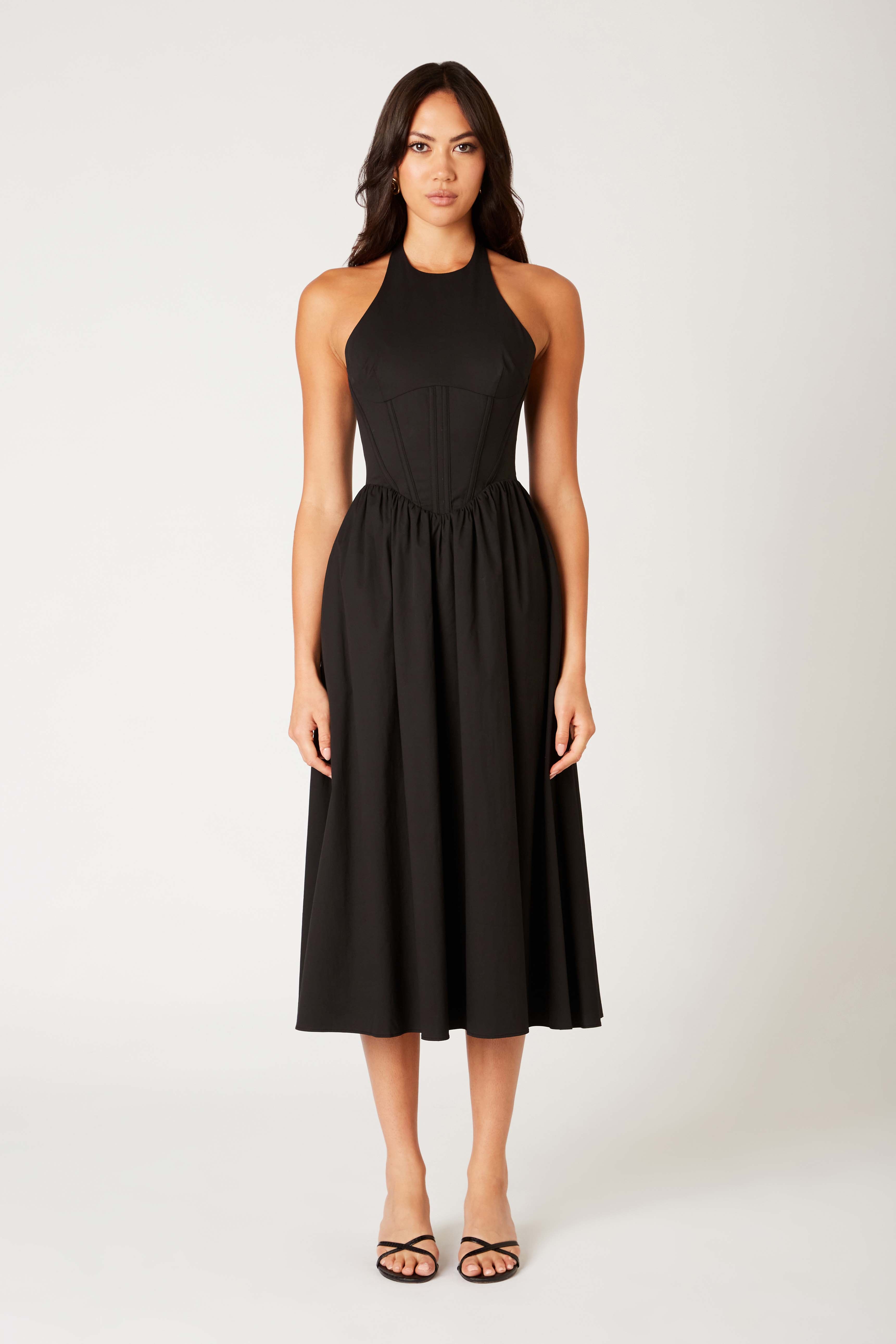 Rio Dress in black front view