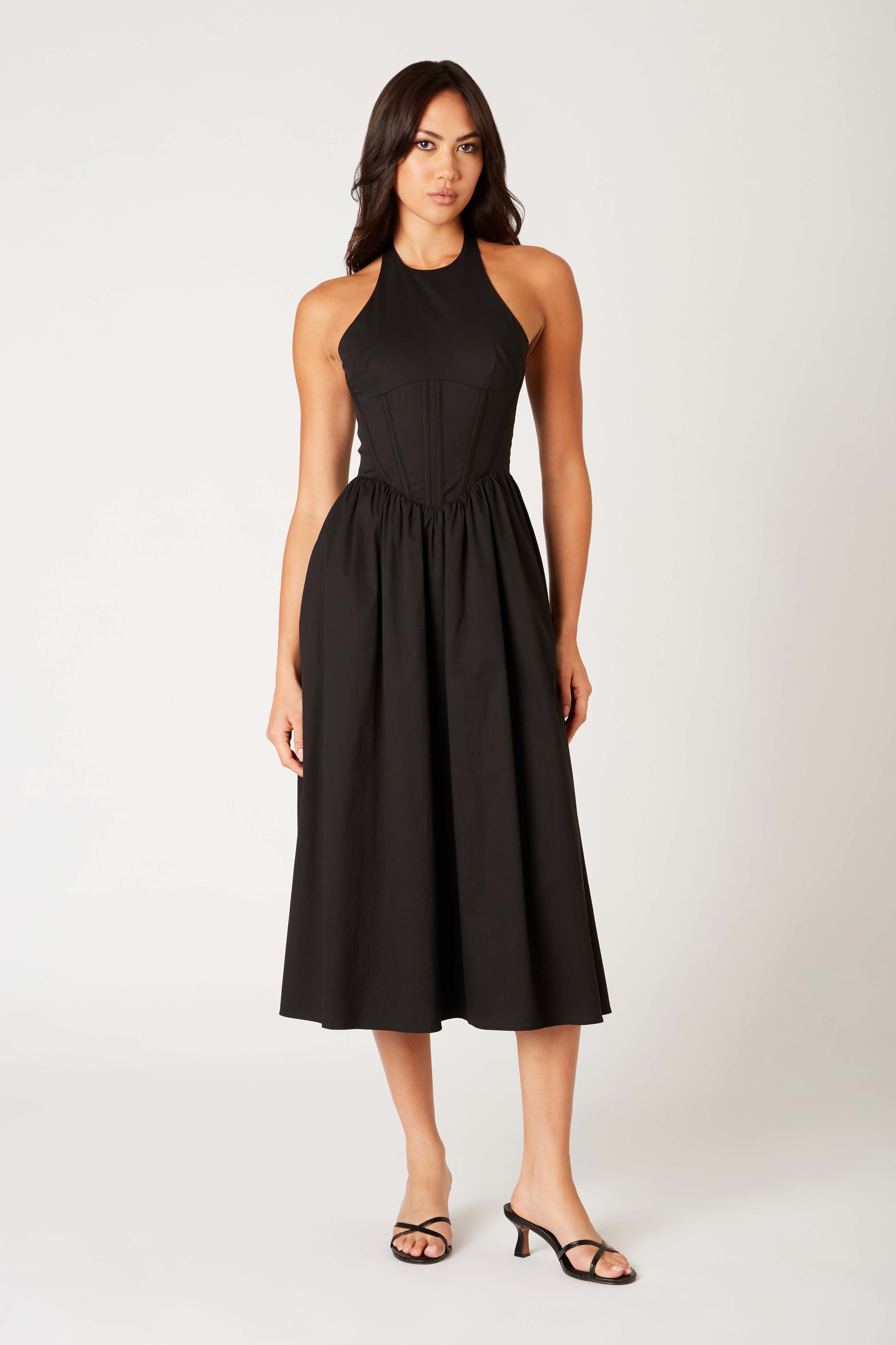 Rio Dress in black front view