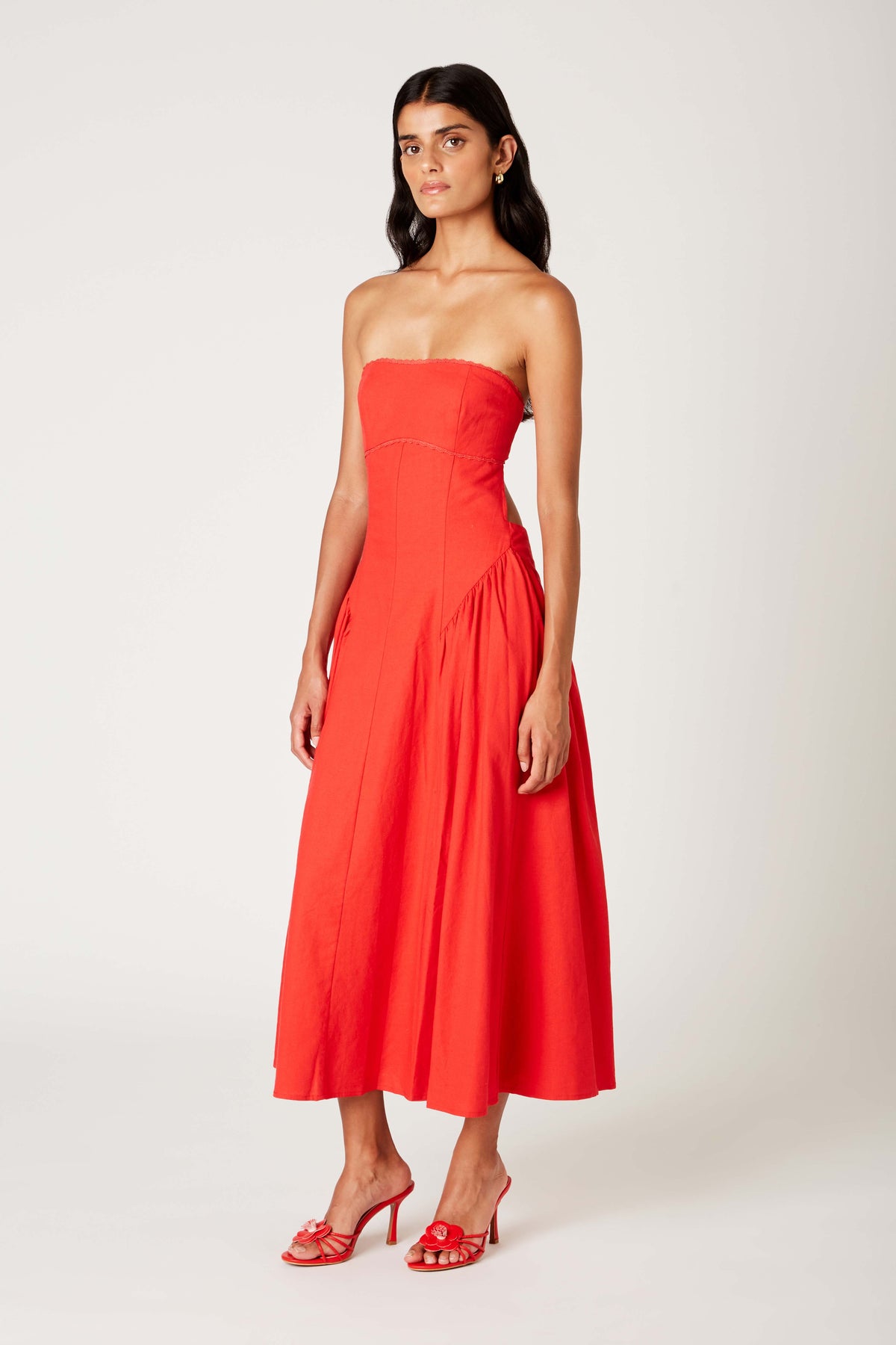 open lace back dress Nia Dress (Red) main image 0