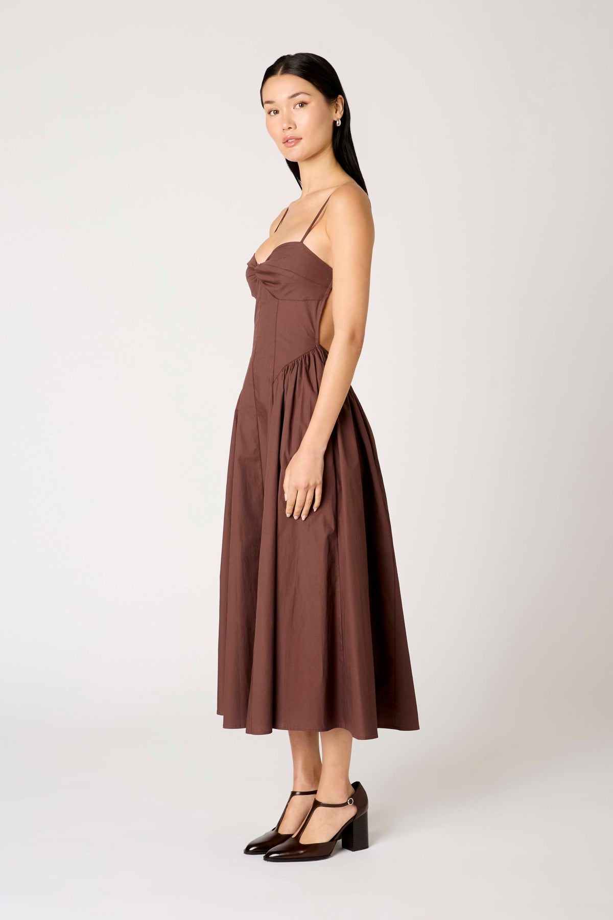 green emerald velvet dress Astr The Label Long Sleeve Lace A-Line Maxi Dress in Chocolate Brown at Nordstrom, Size Medium