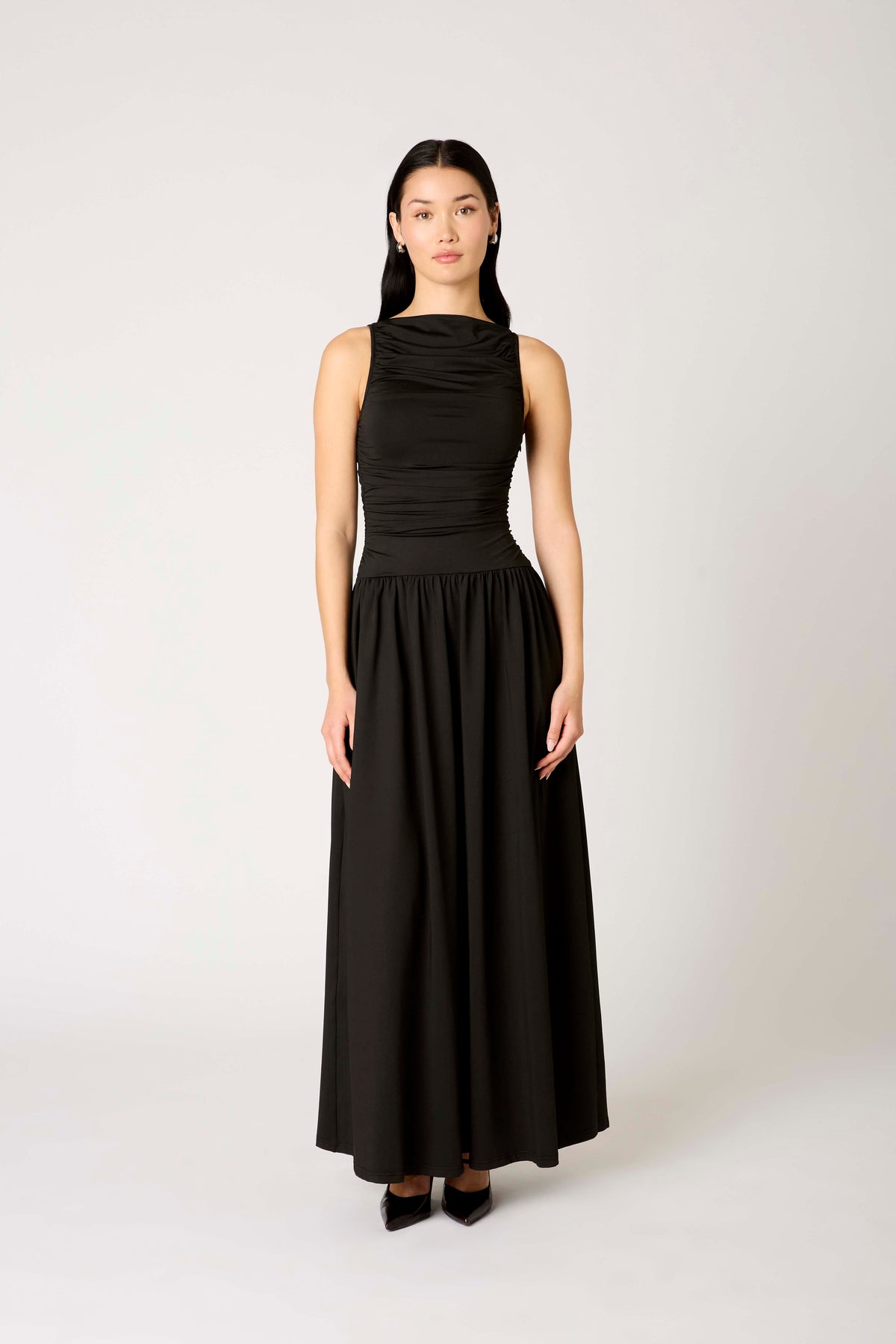 black clea dress Size:8/40 Style this maxi with S25759NA Women's Ultra-Stretch Ponte Flare