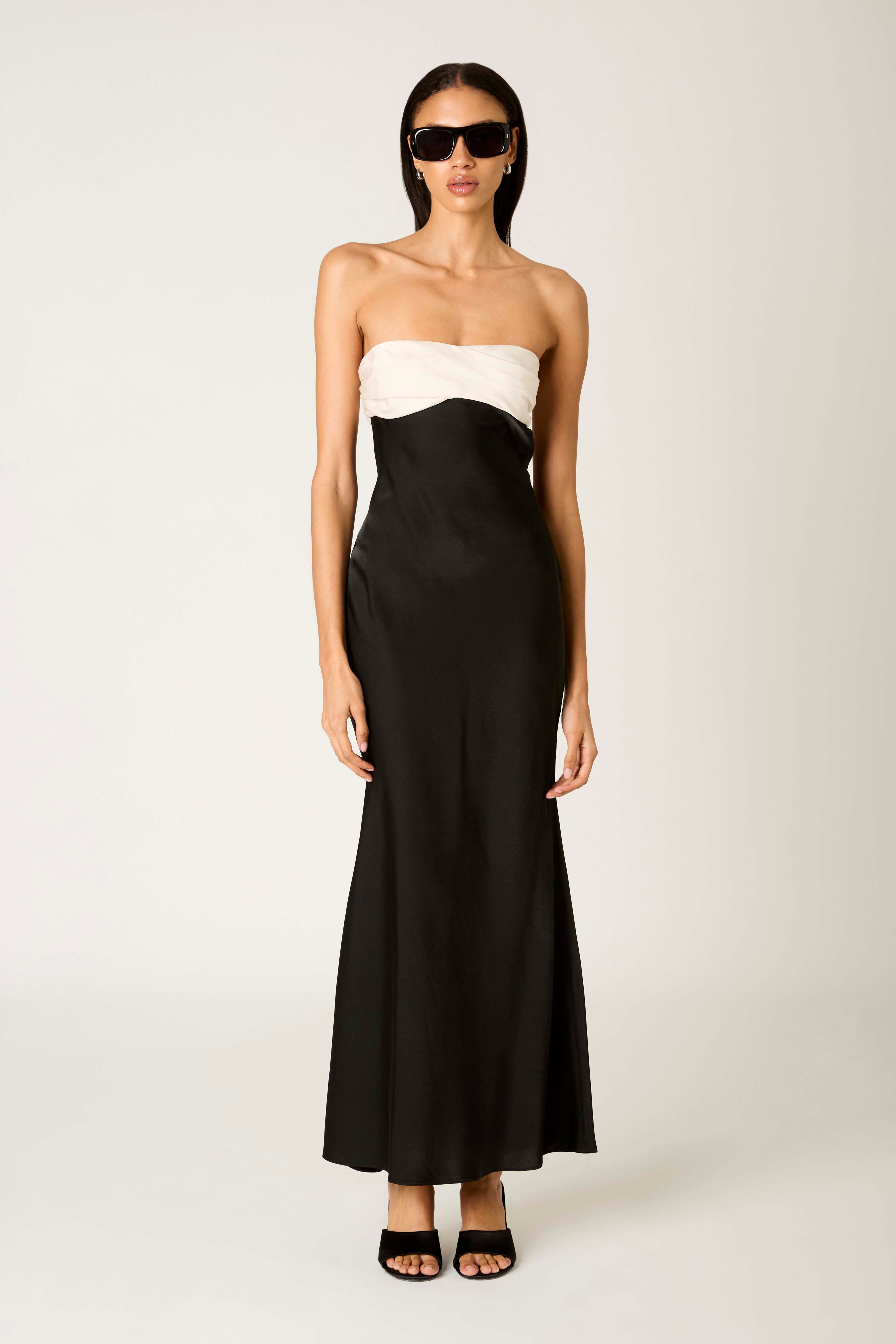 Sunset Dress in black front view