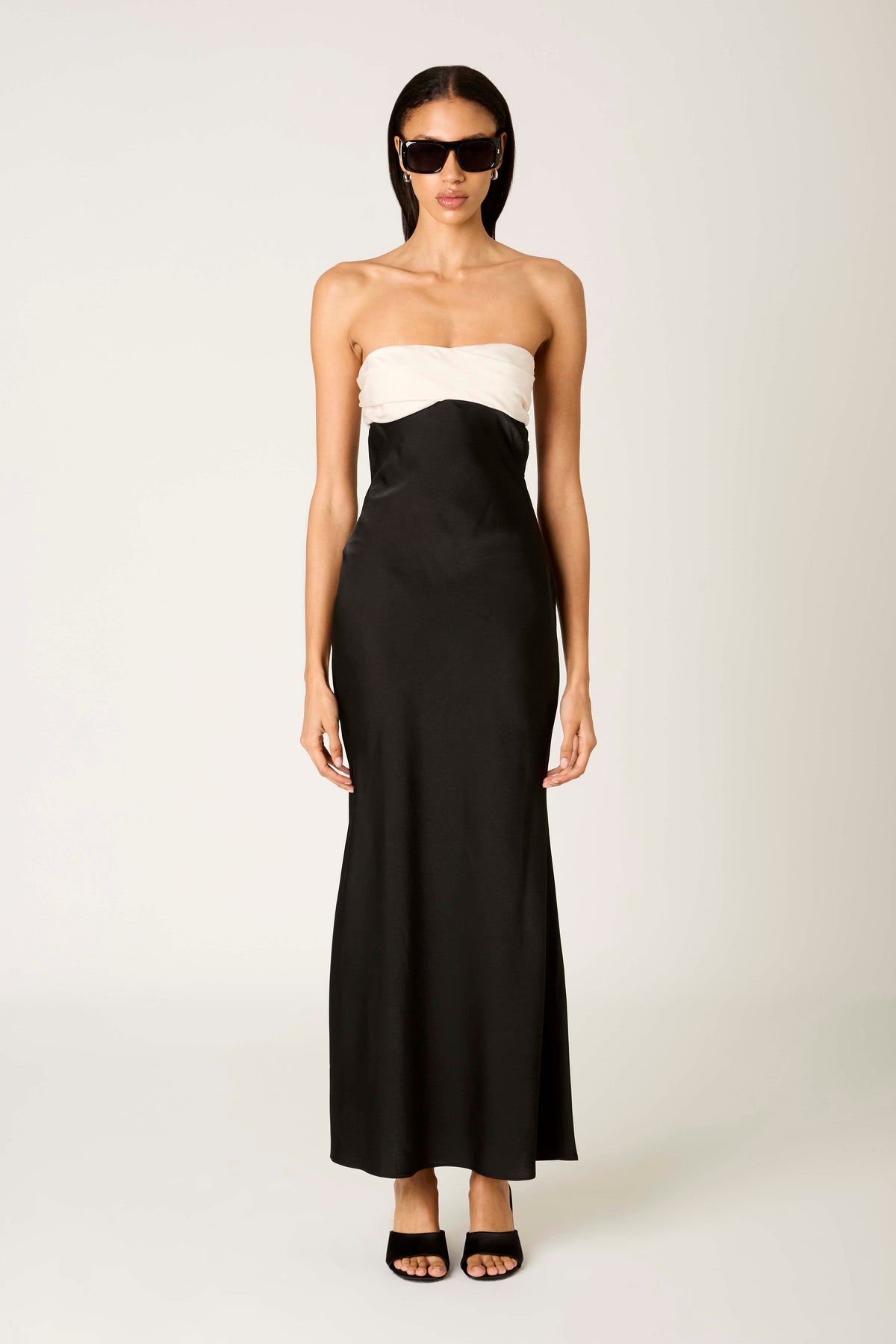 parker nia satin maxi dress Parker The Nia Abstract-Print Sleeveless Maxi Dress - Taupe