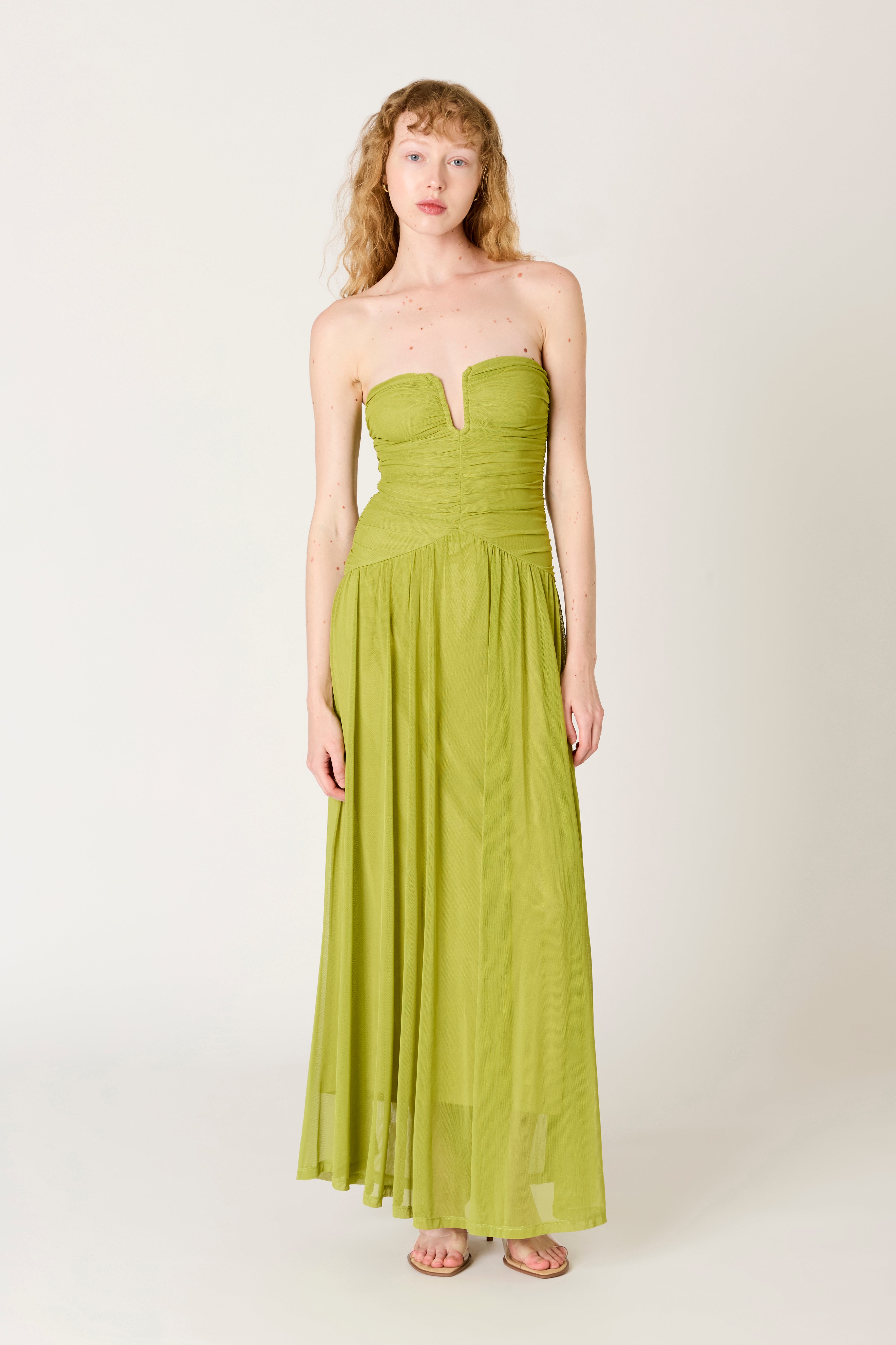 Beverly Dress in peridot front view
