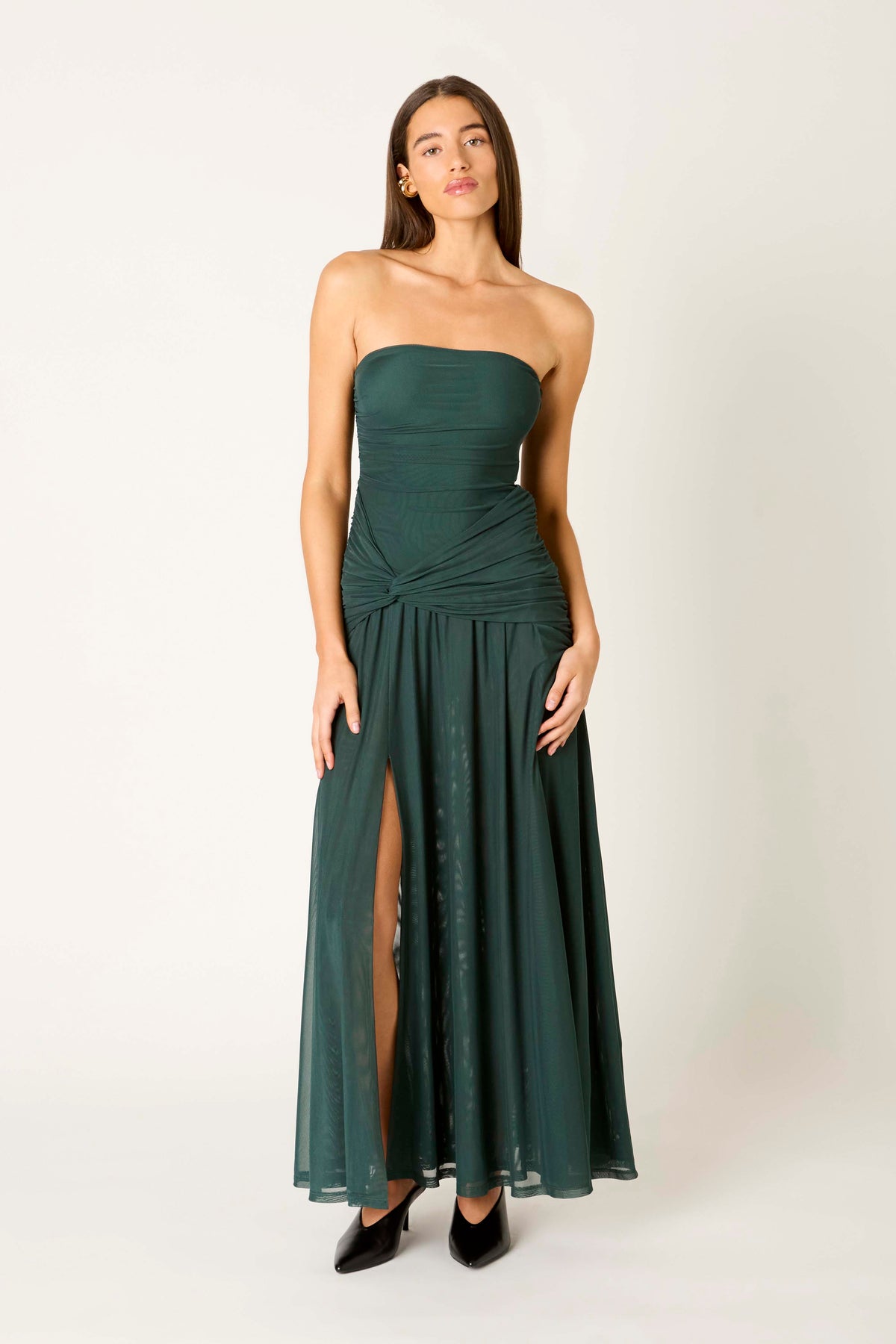 Abbott Kinney Dress in hunter front view