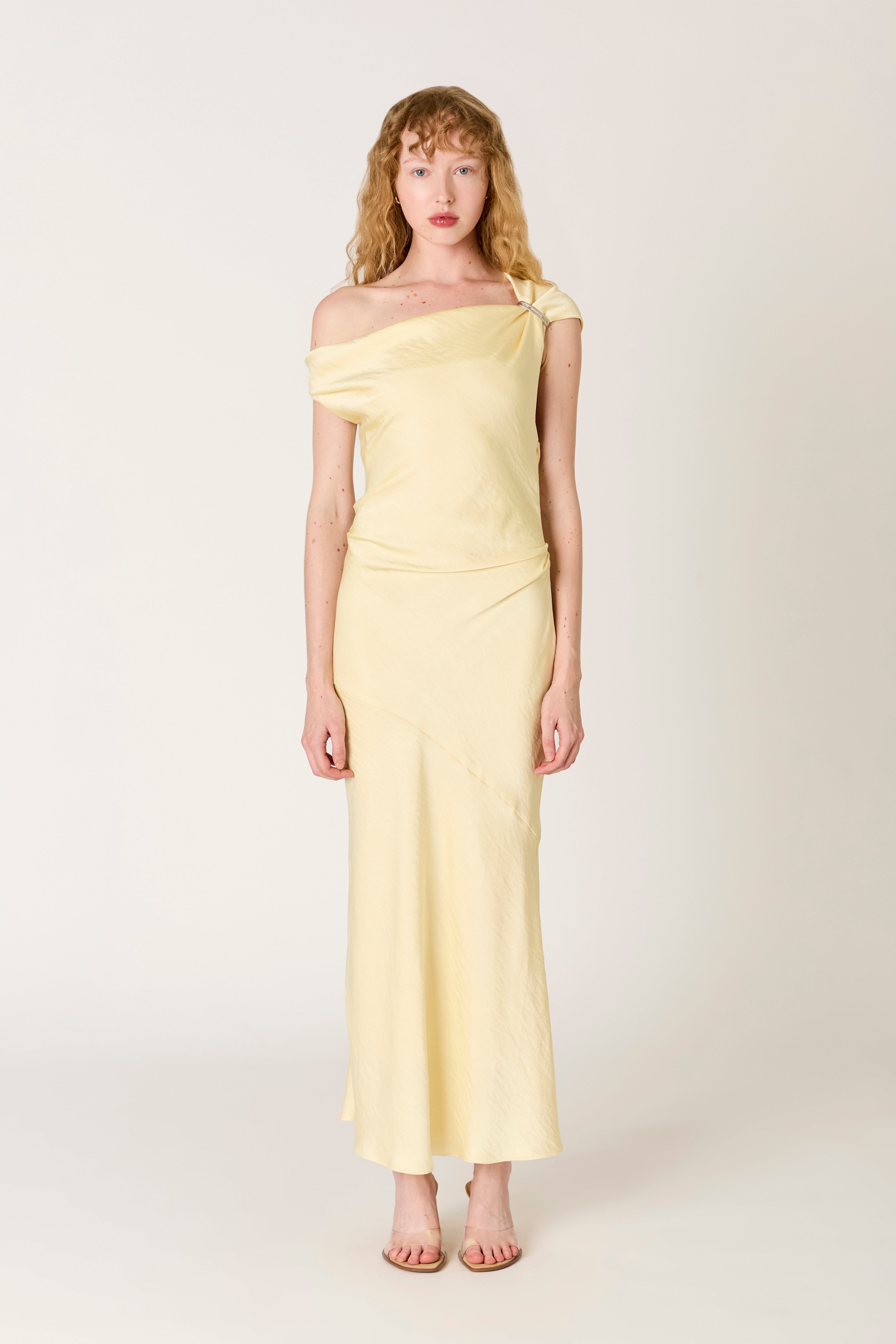 Hiedra Dress in butter front view