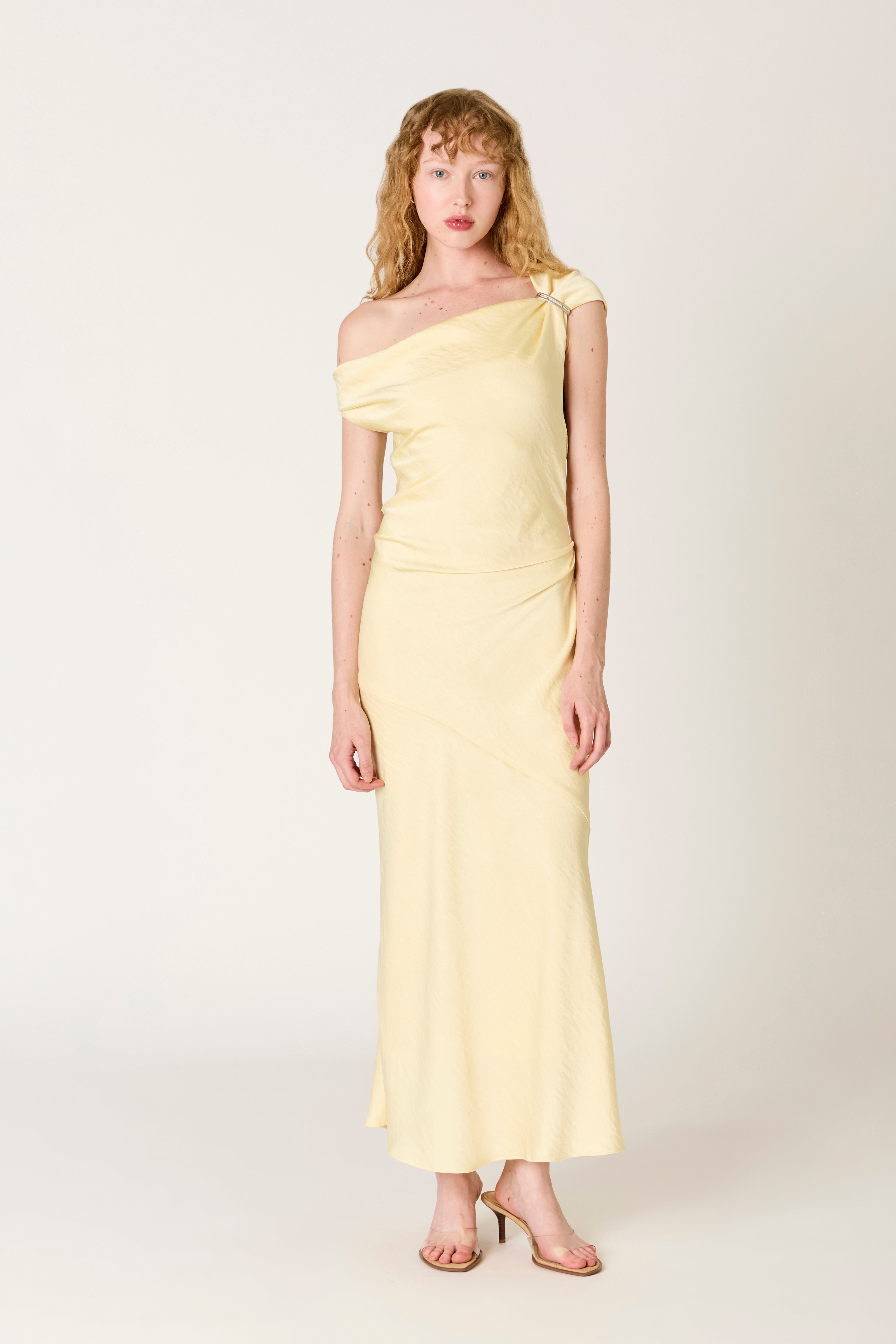 Hiedra Dress in butter front view