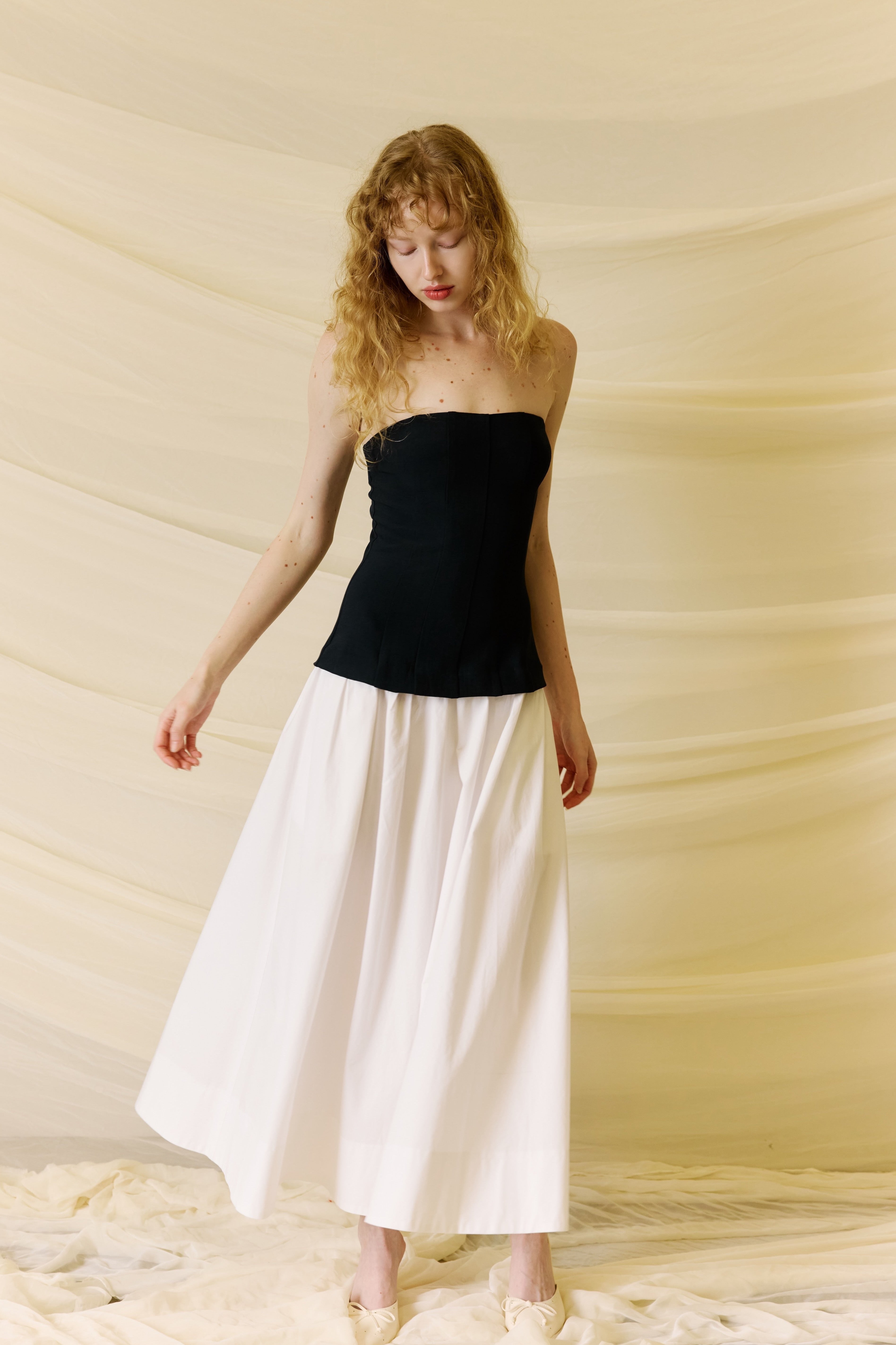 Estela Dress in indigo front view