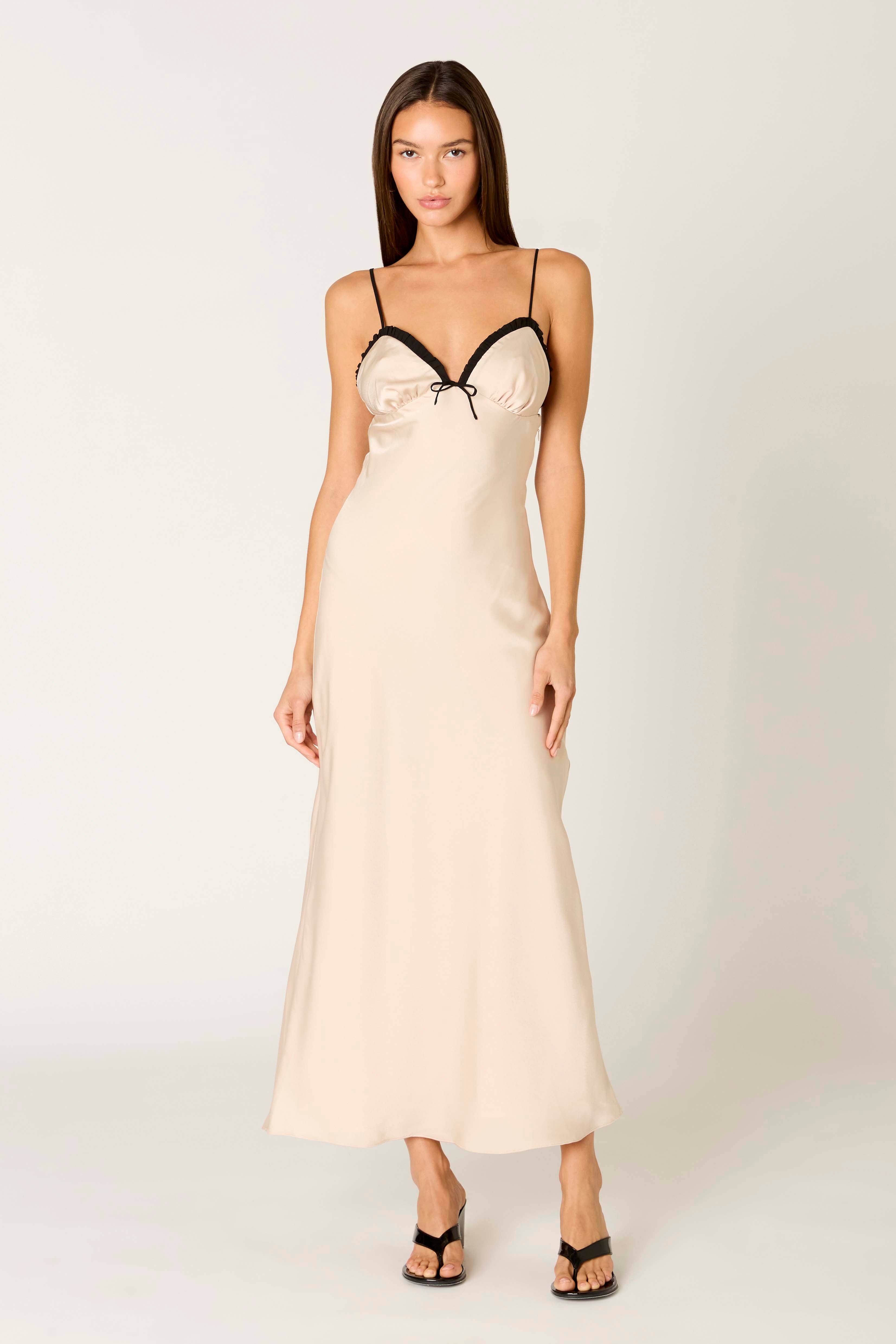 Camille Dress in ivory front view
