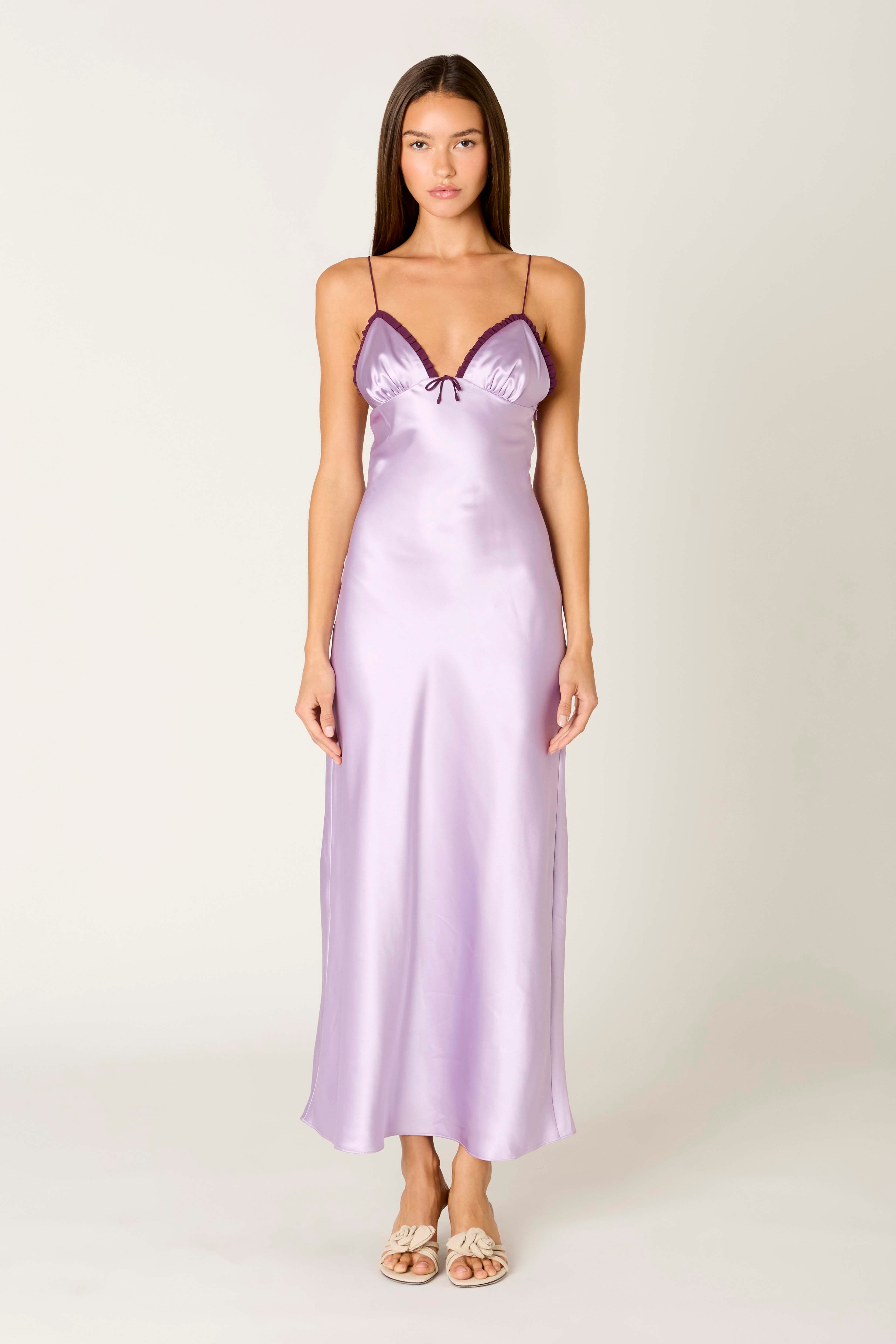 Camille Dress in lilac front view