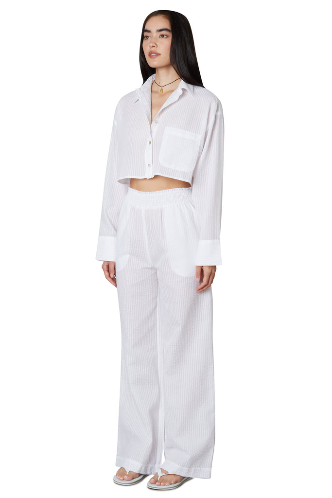 Mallorca Pant in White Side View
