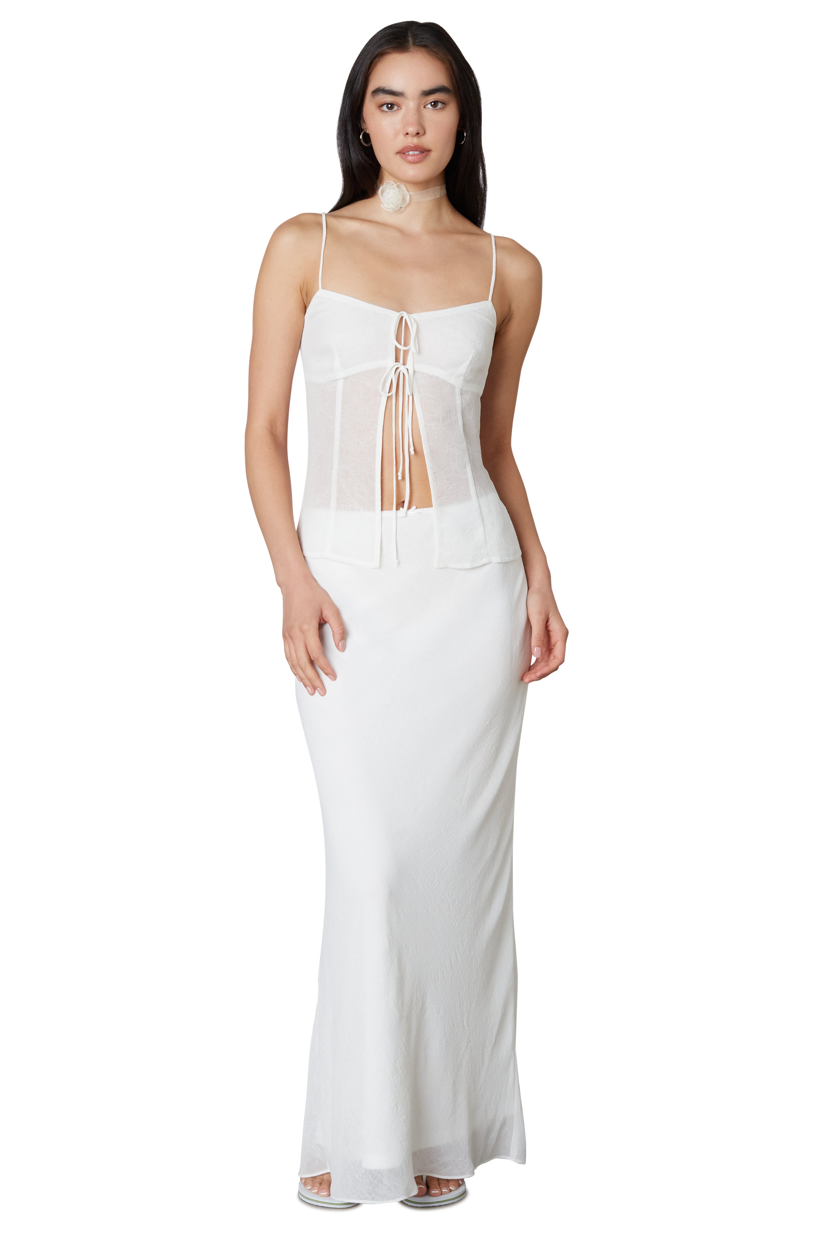 Ravello Skirt in White Front View