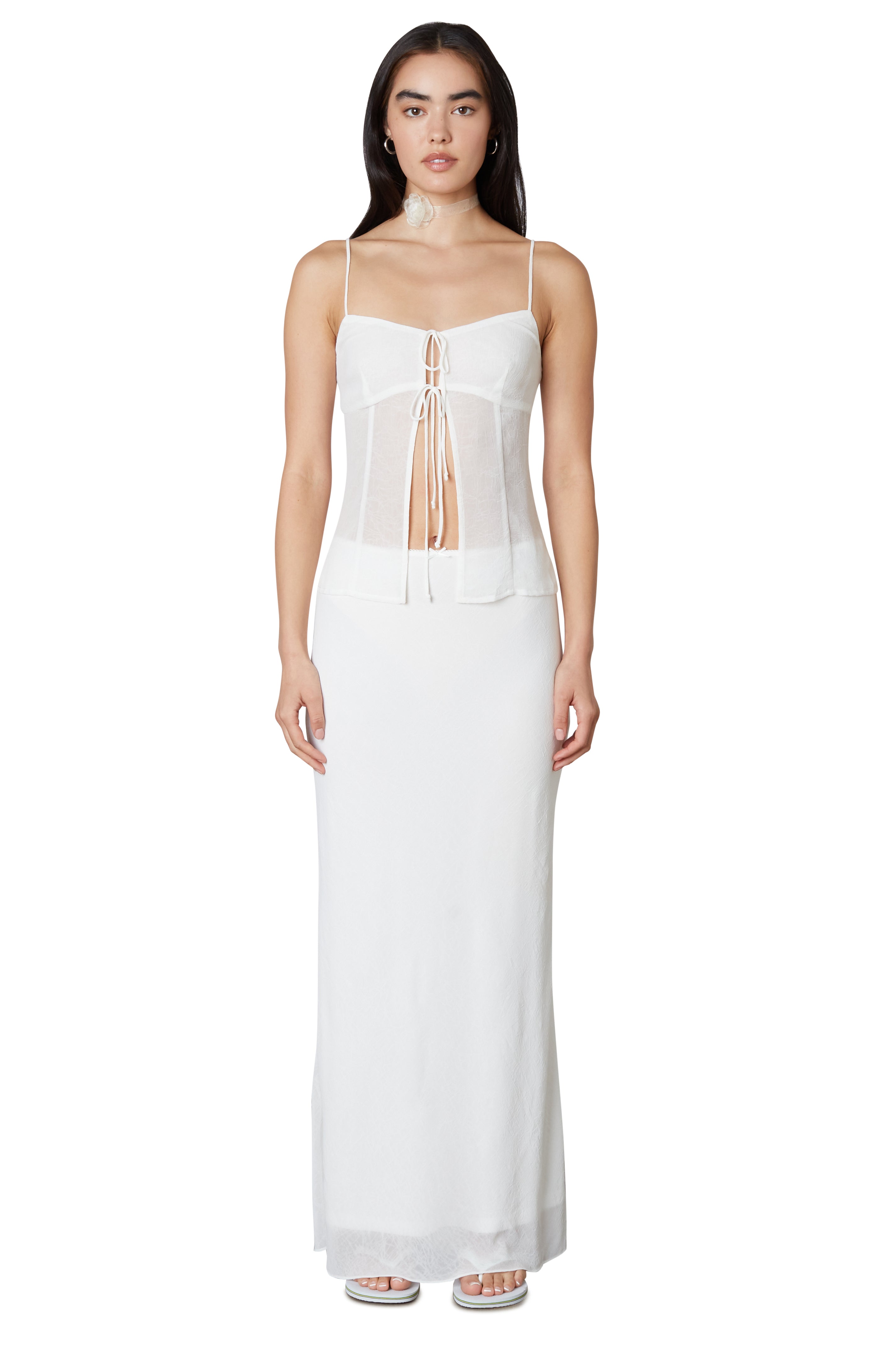 Ravello Skirt in White Front View