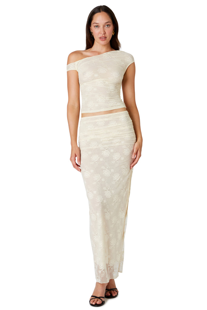 Dulce skirt in ivory front view