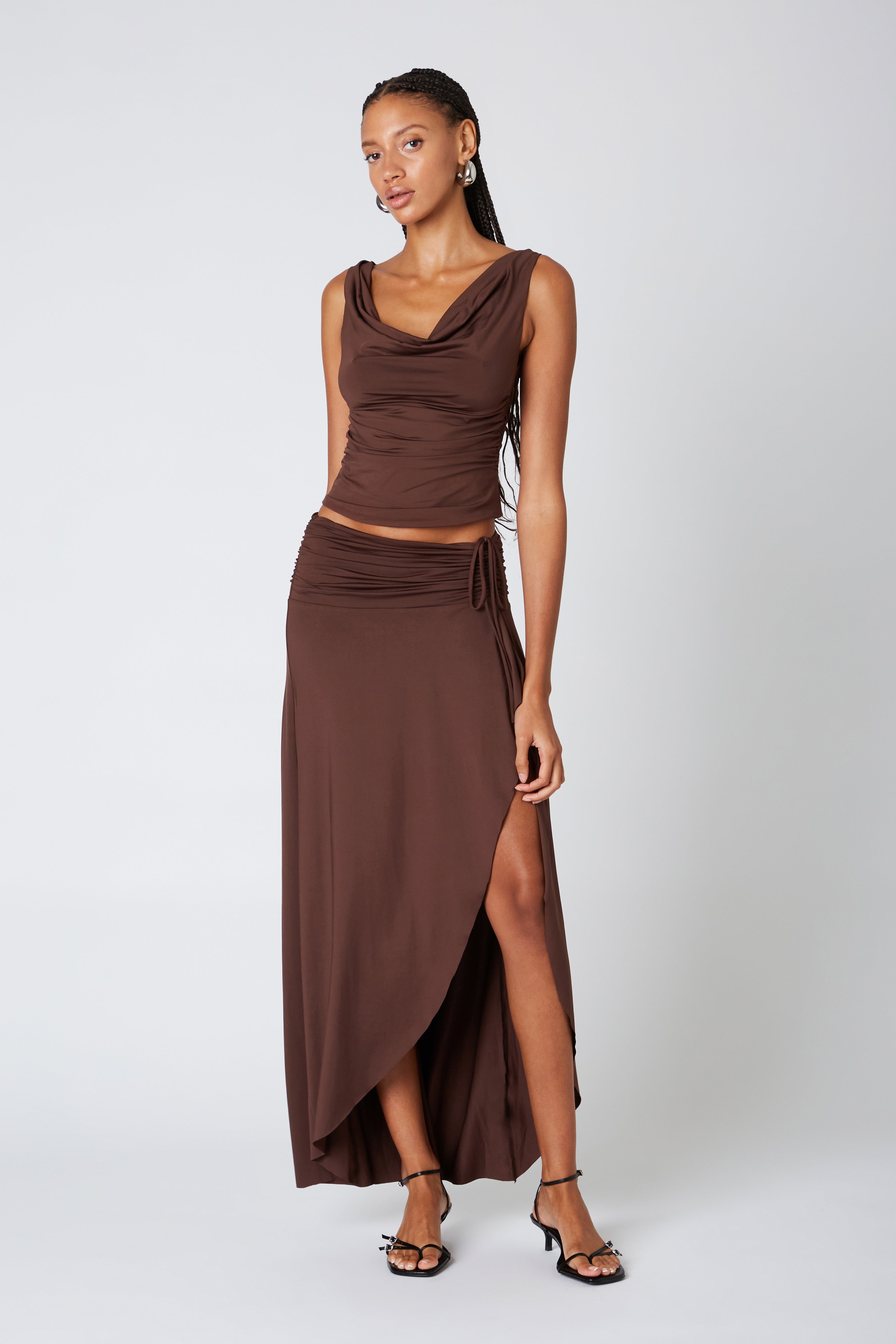 Eucalyptus Skirt in nutshell front view