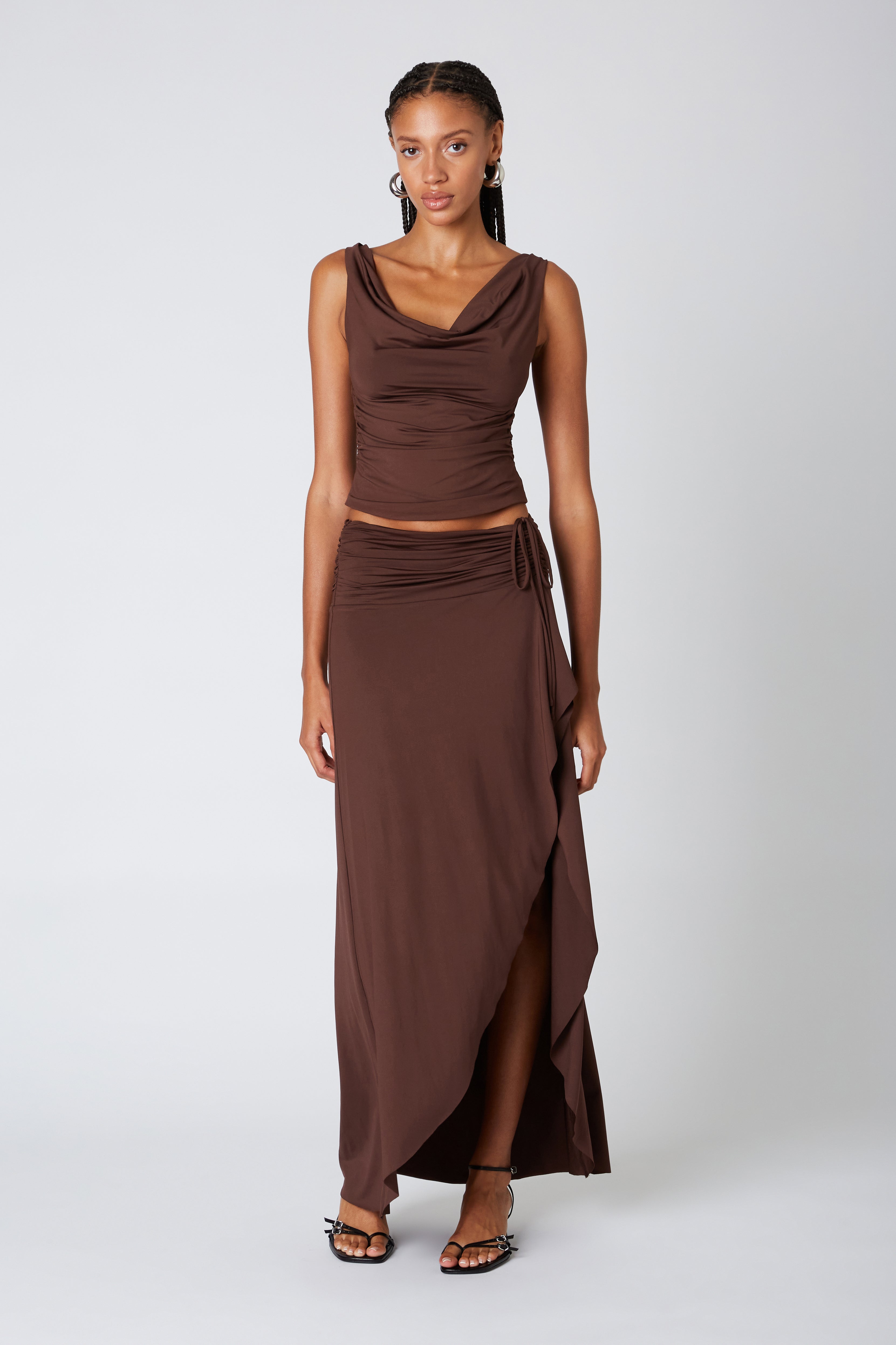 Eucalyptus Skirt in nutshell front view