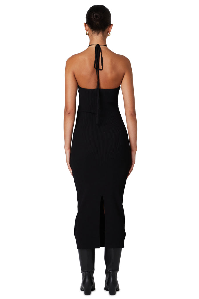 Coeur Knit Dress in Black back view