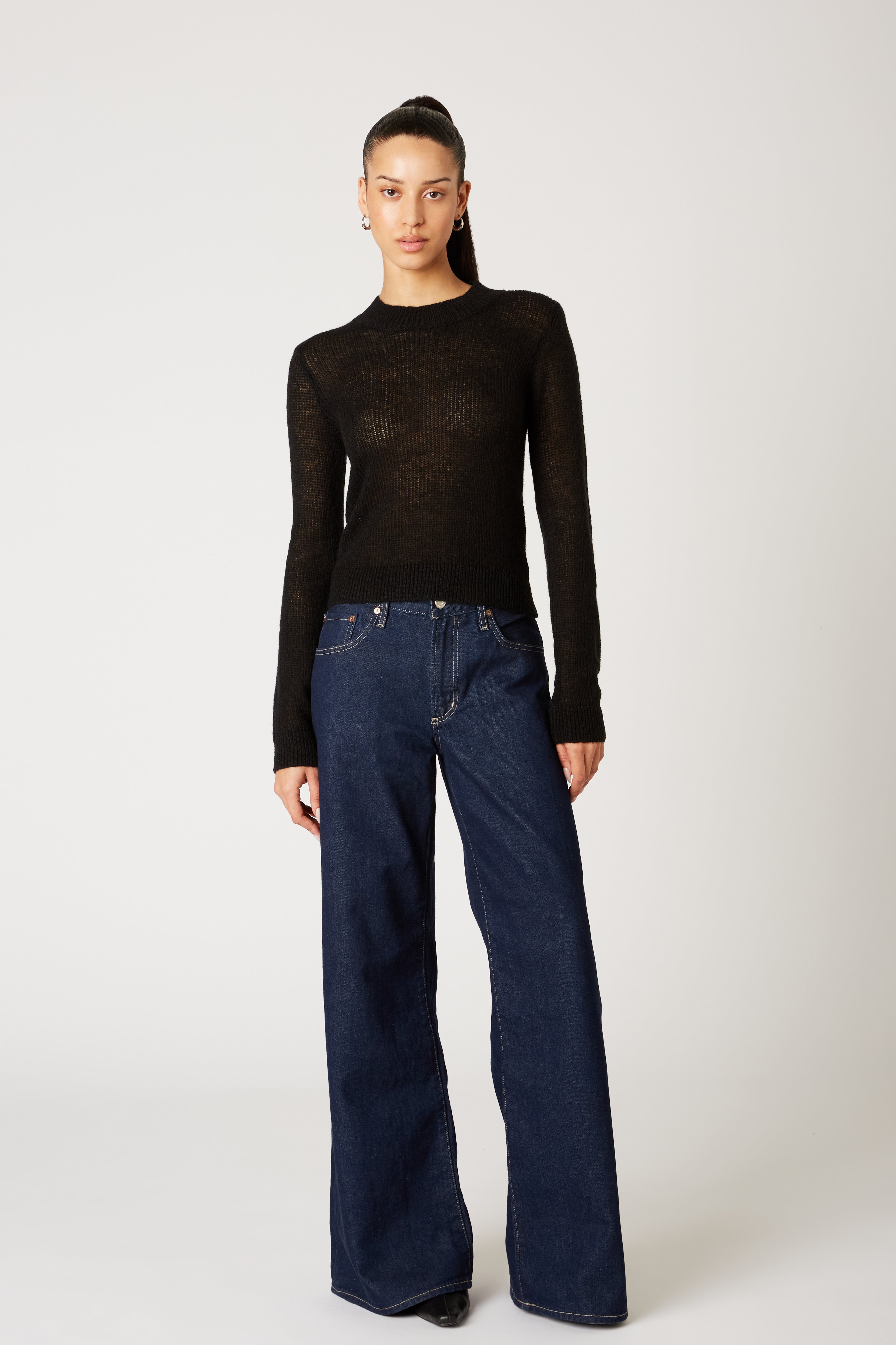 Frank Sweater in black front view