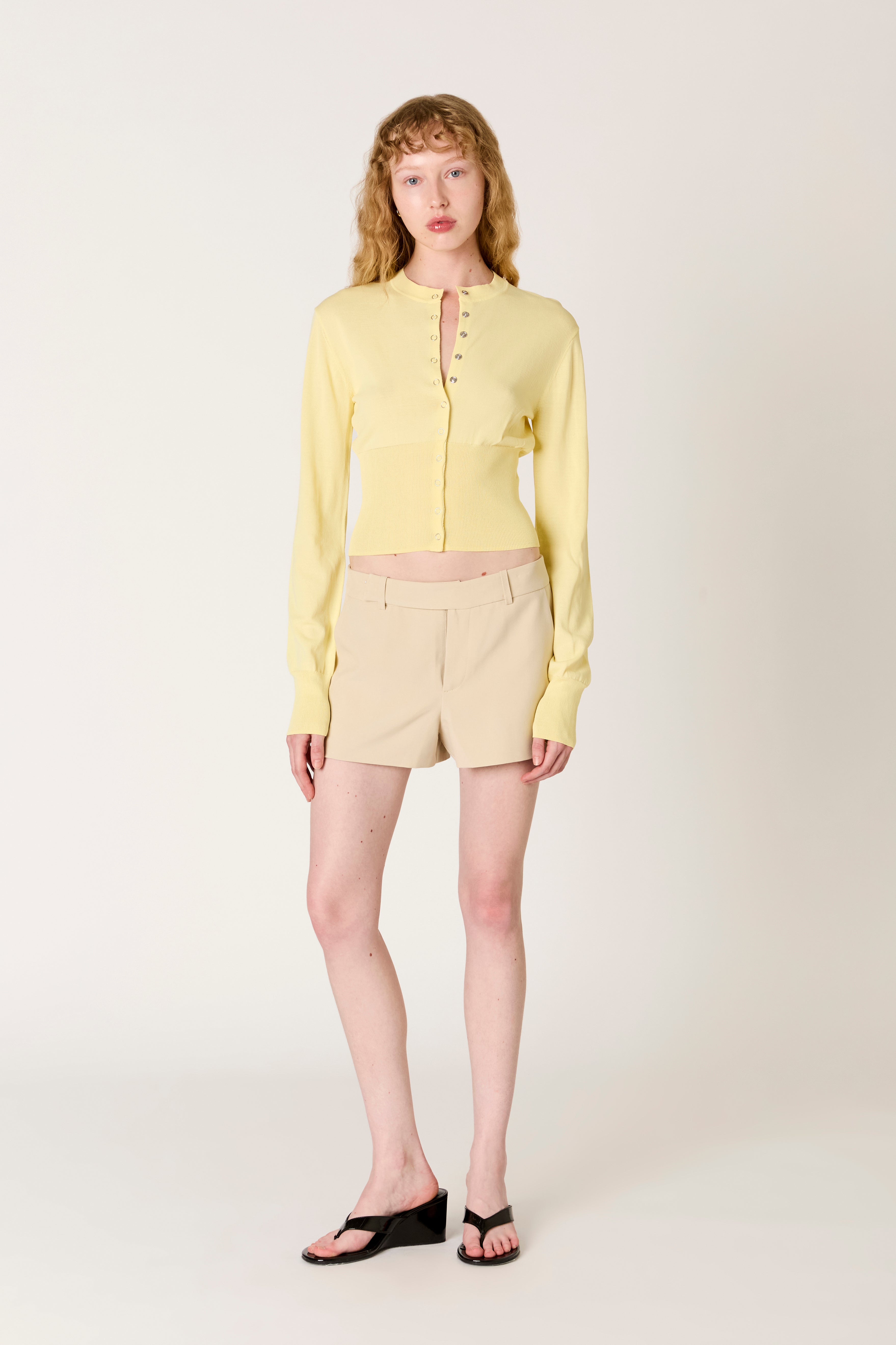 Lucile Cardigan in butter front view