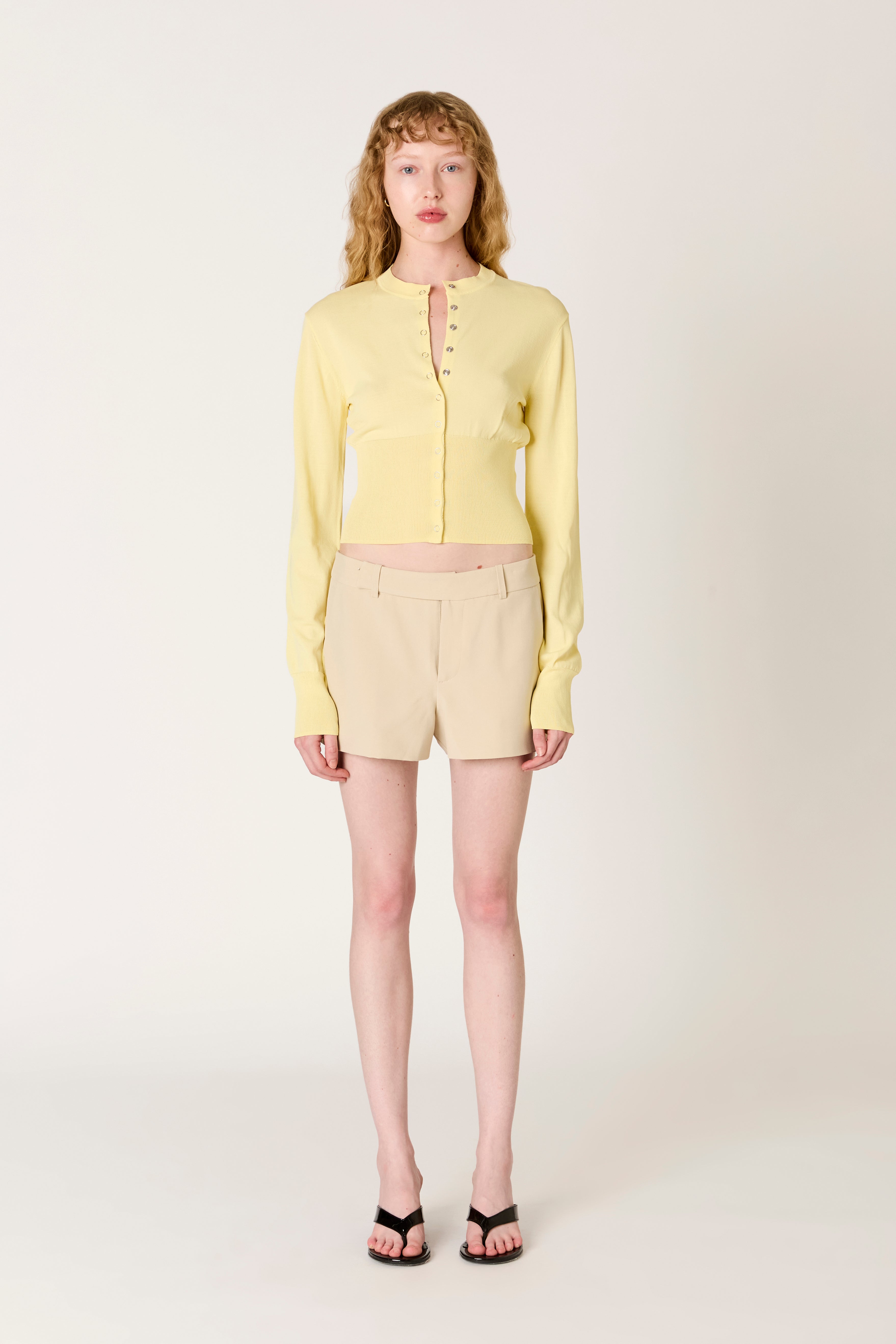 Lucile Cardigan in butter front view