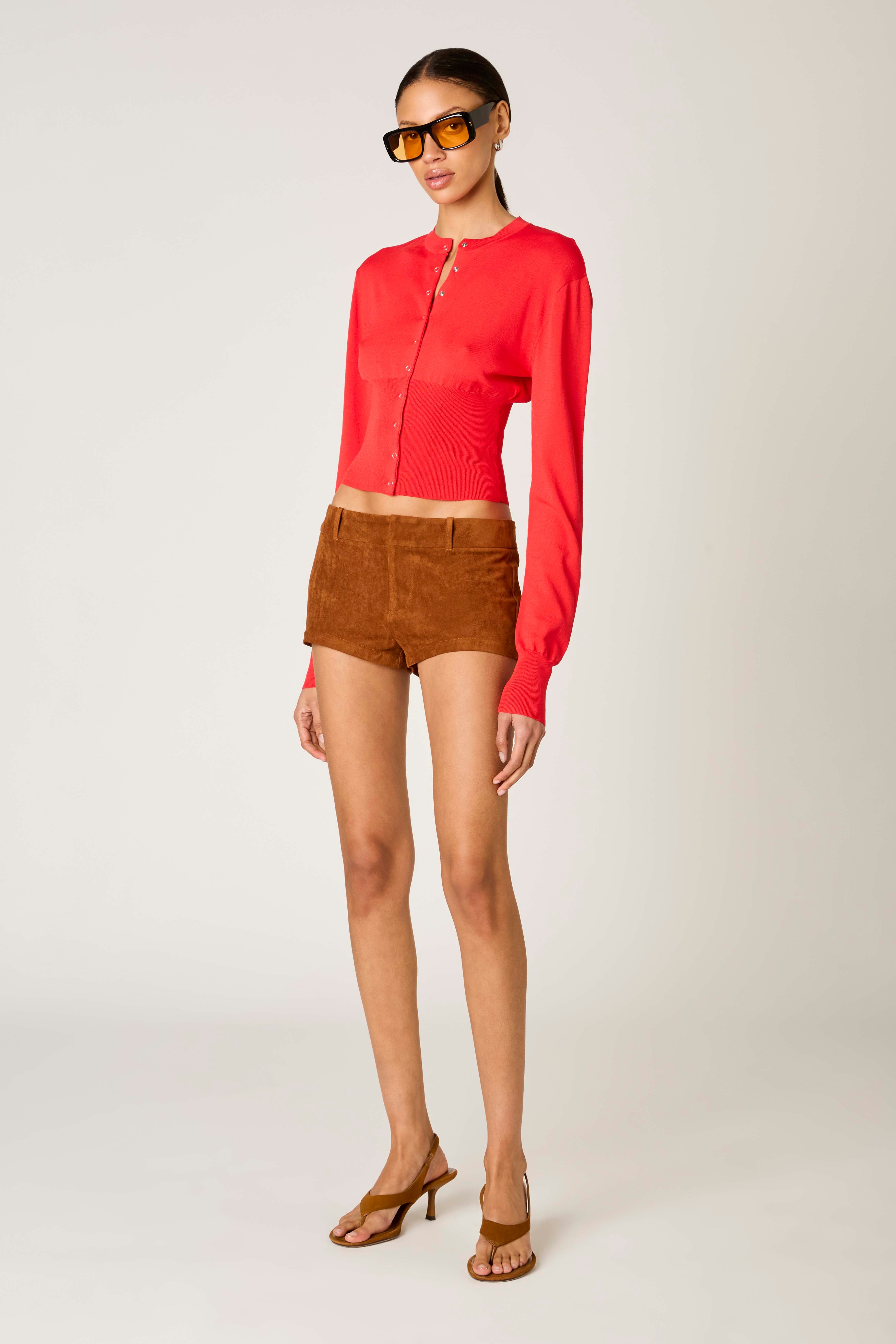 Lucile Cardigan in cherry side view