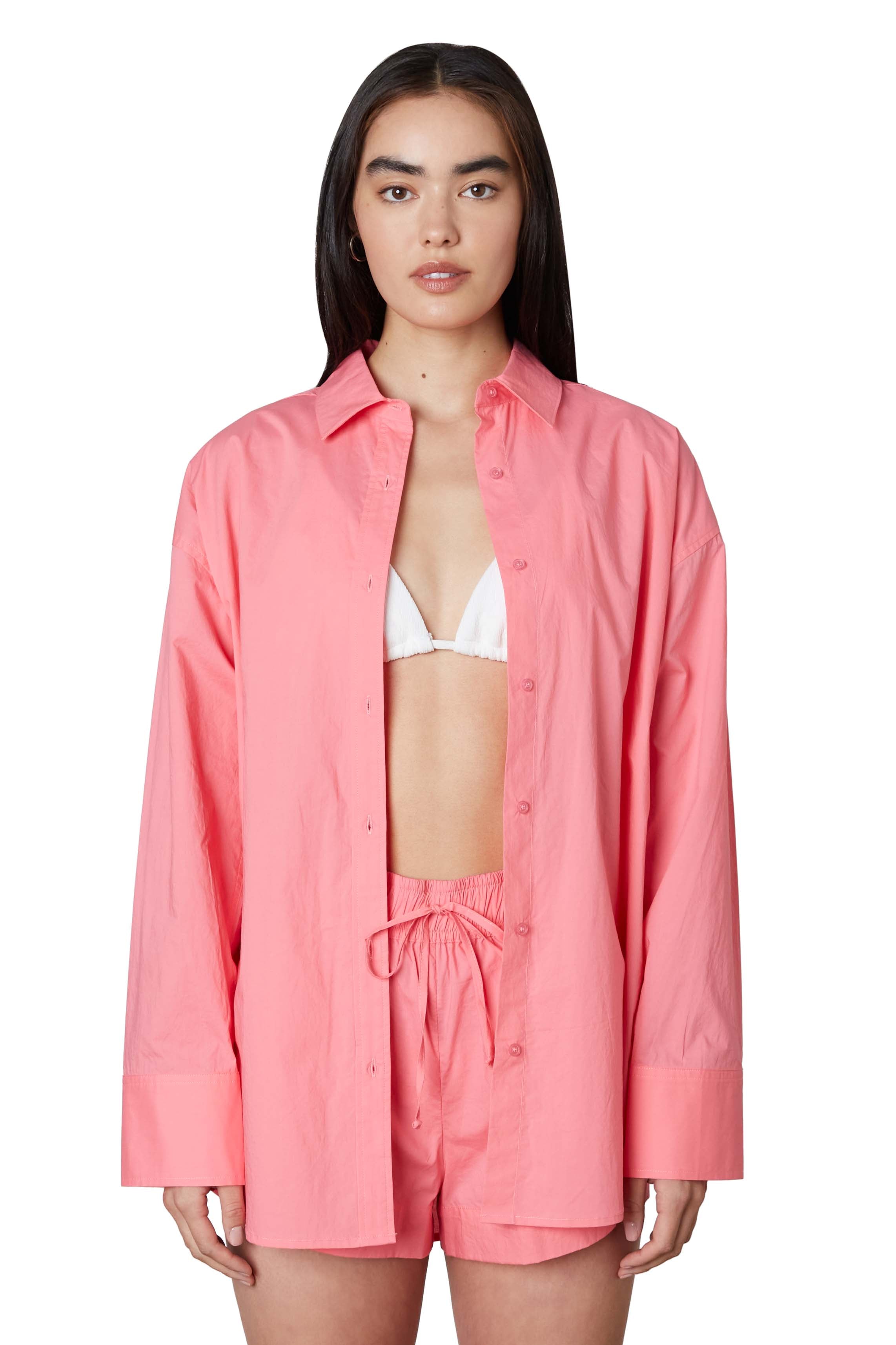 Leon Shirt in Pink Front View