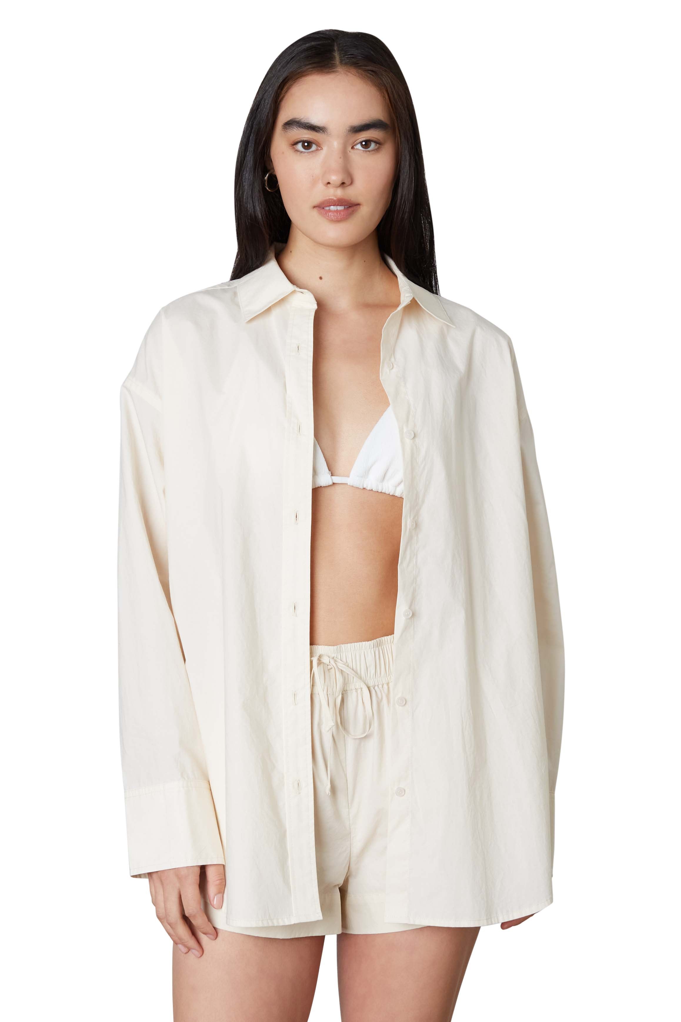 Leon Shirt in Stone Front View