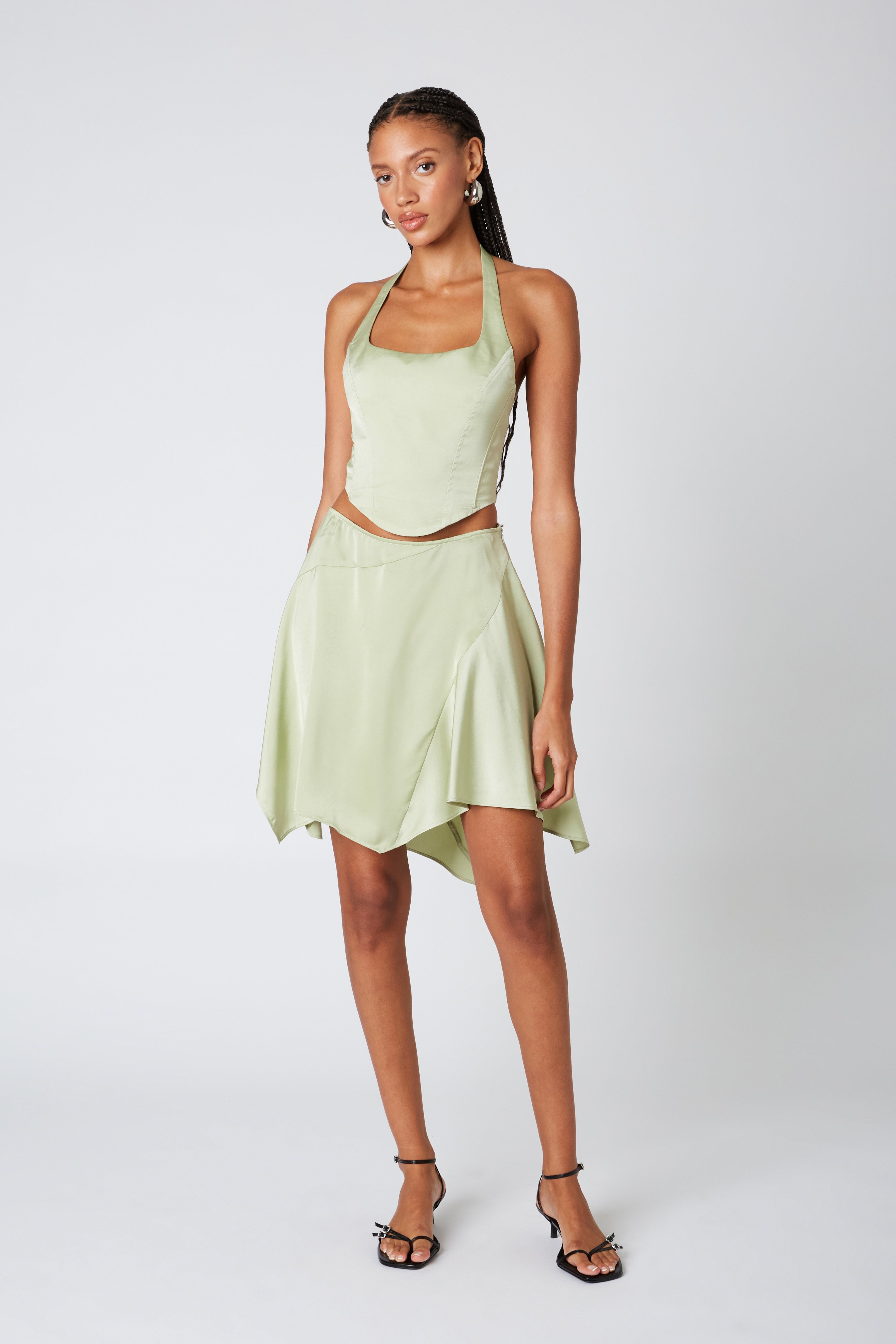 Anise Corset in sage front view