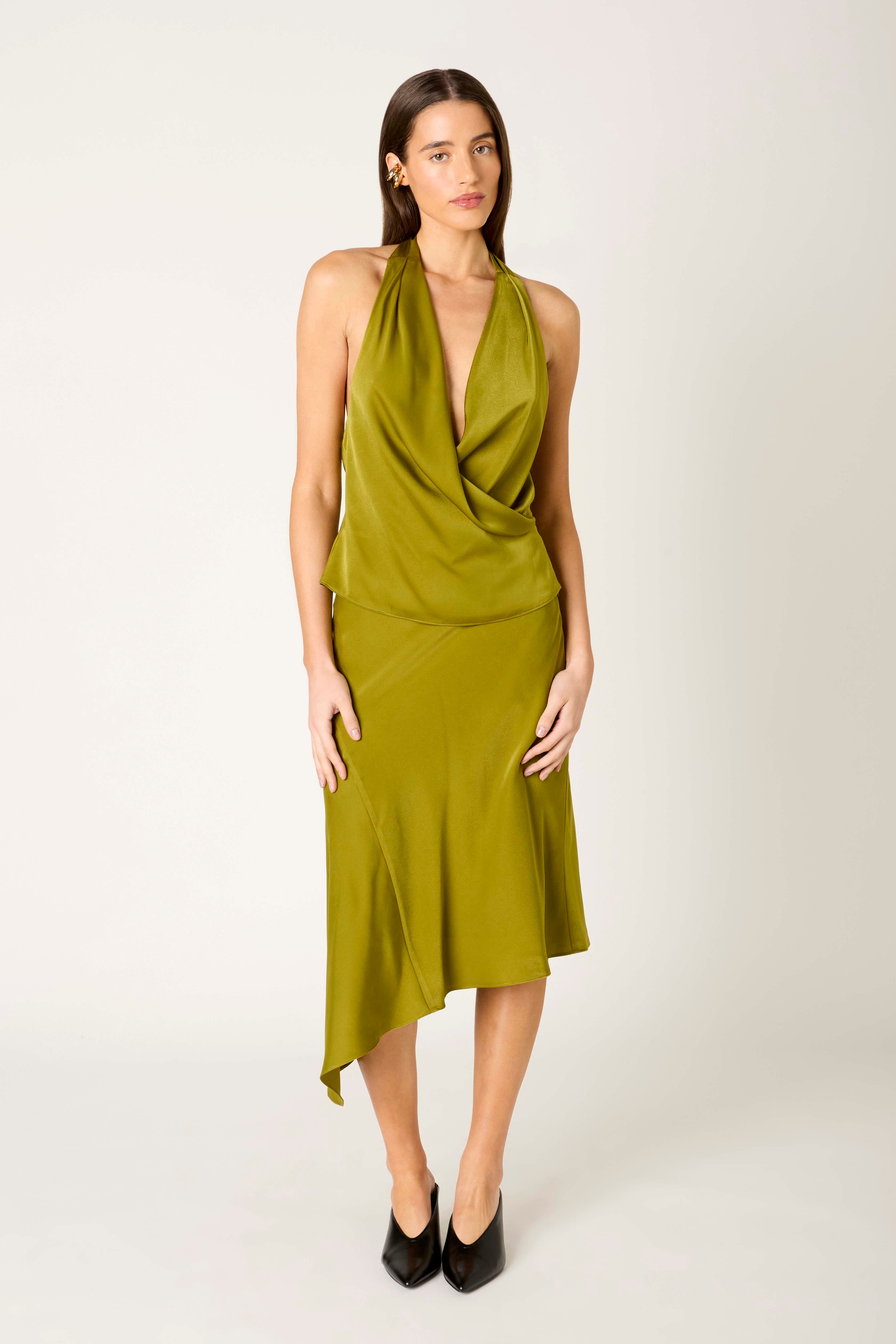 Alondra Top in herb front view