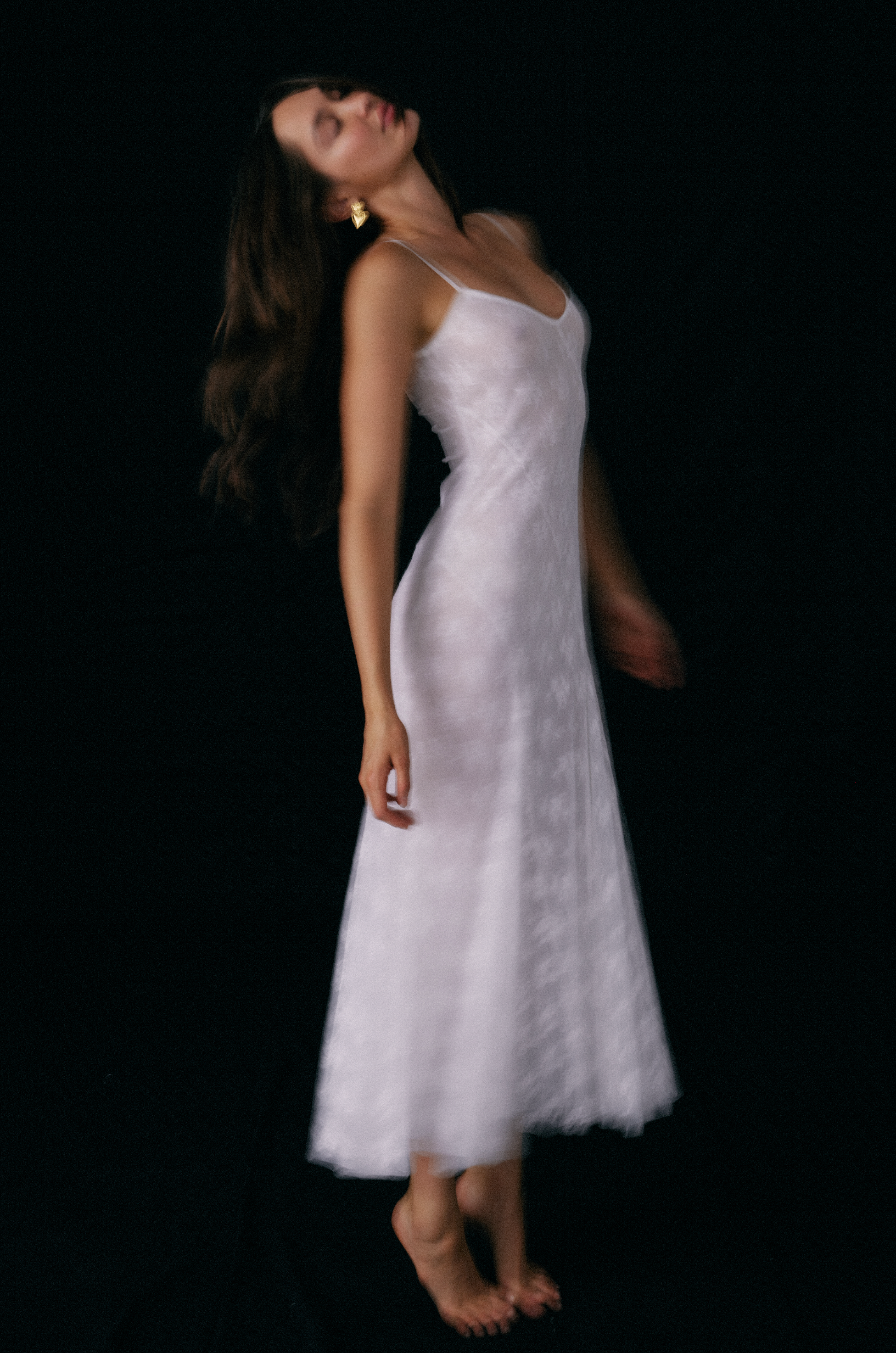 Suki Dress in white side view