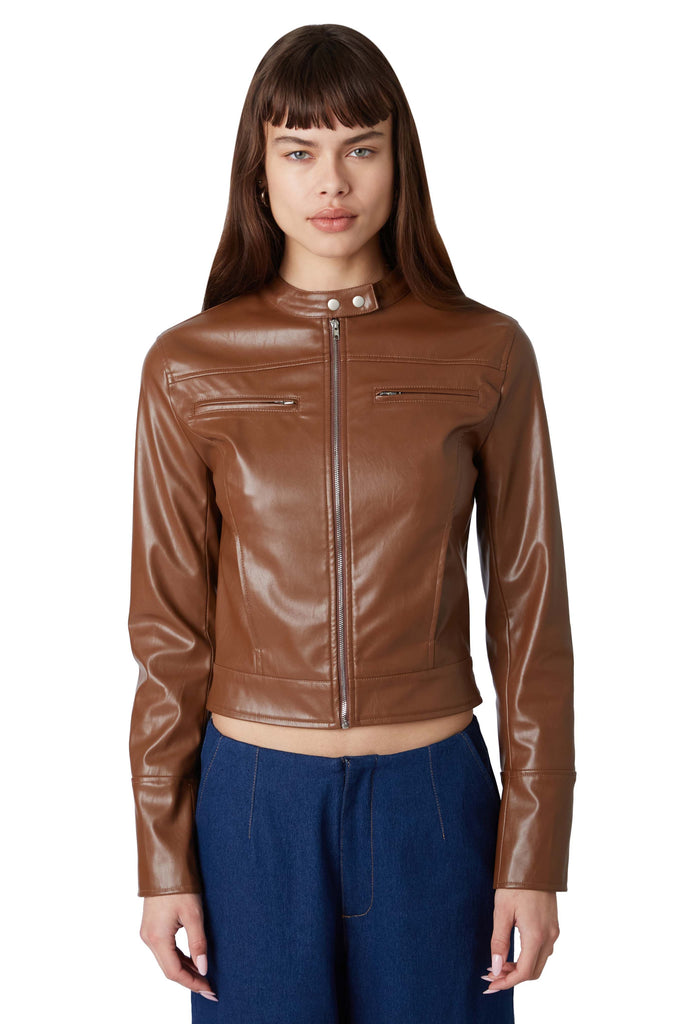 Julia Jacket in brown front view