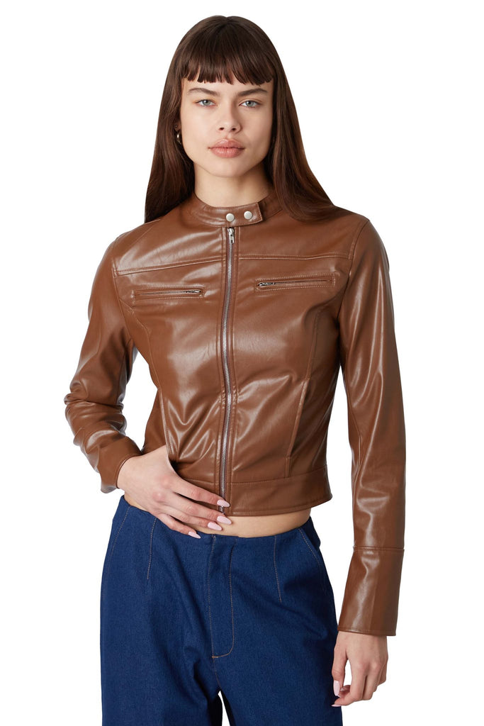 Julia Jacket in brown front view 2