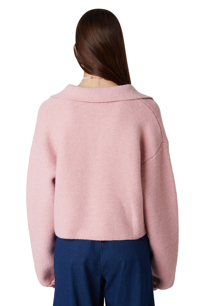 Samira Sweater in dusty pink back view