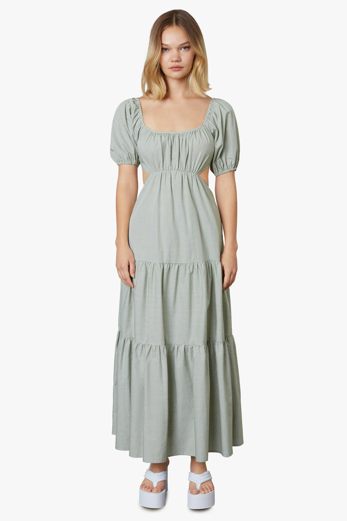 Sylvie Dress in Matcha front 2 
