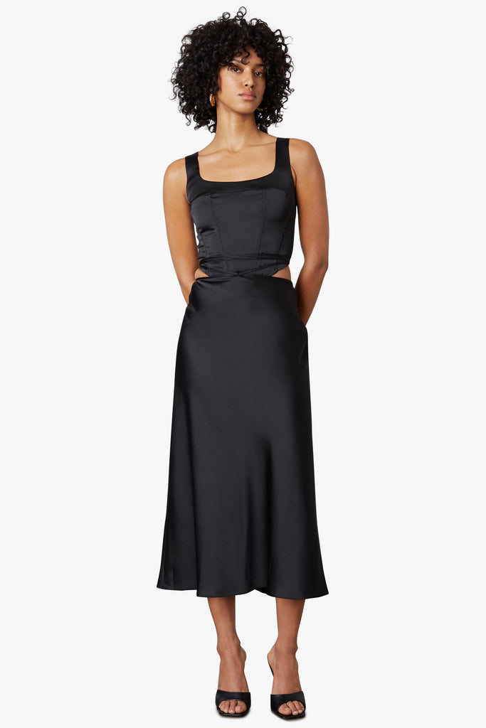 Adrienne Midi Skirt in black, front view