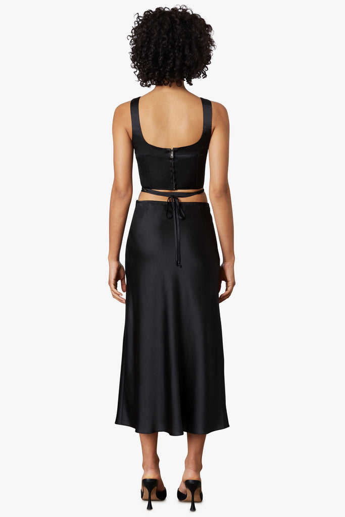 Adrienne Midi Skirt in black, back view
