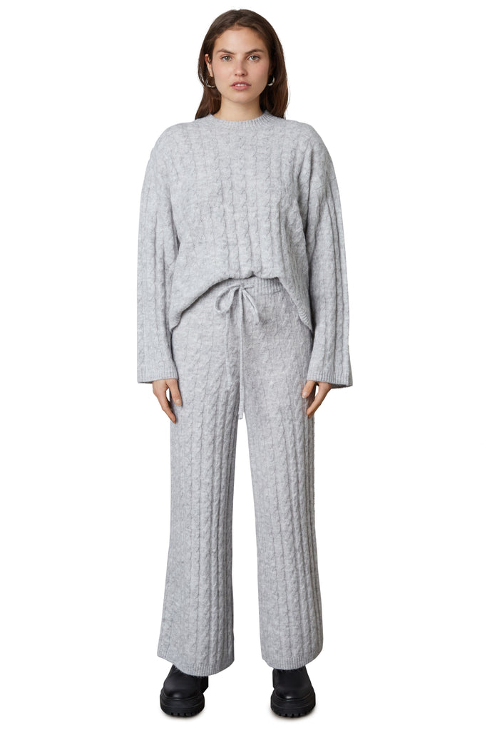 didion sweater pant in heather grey front view 2