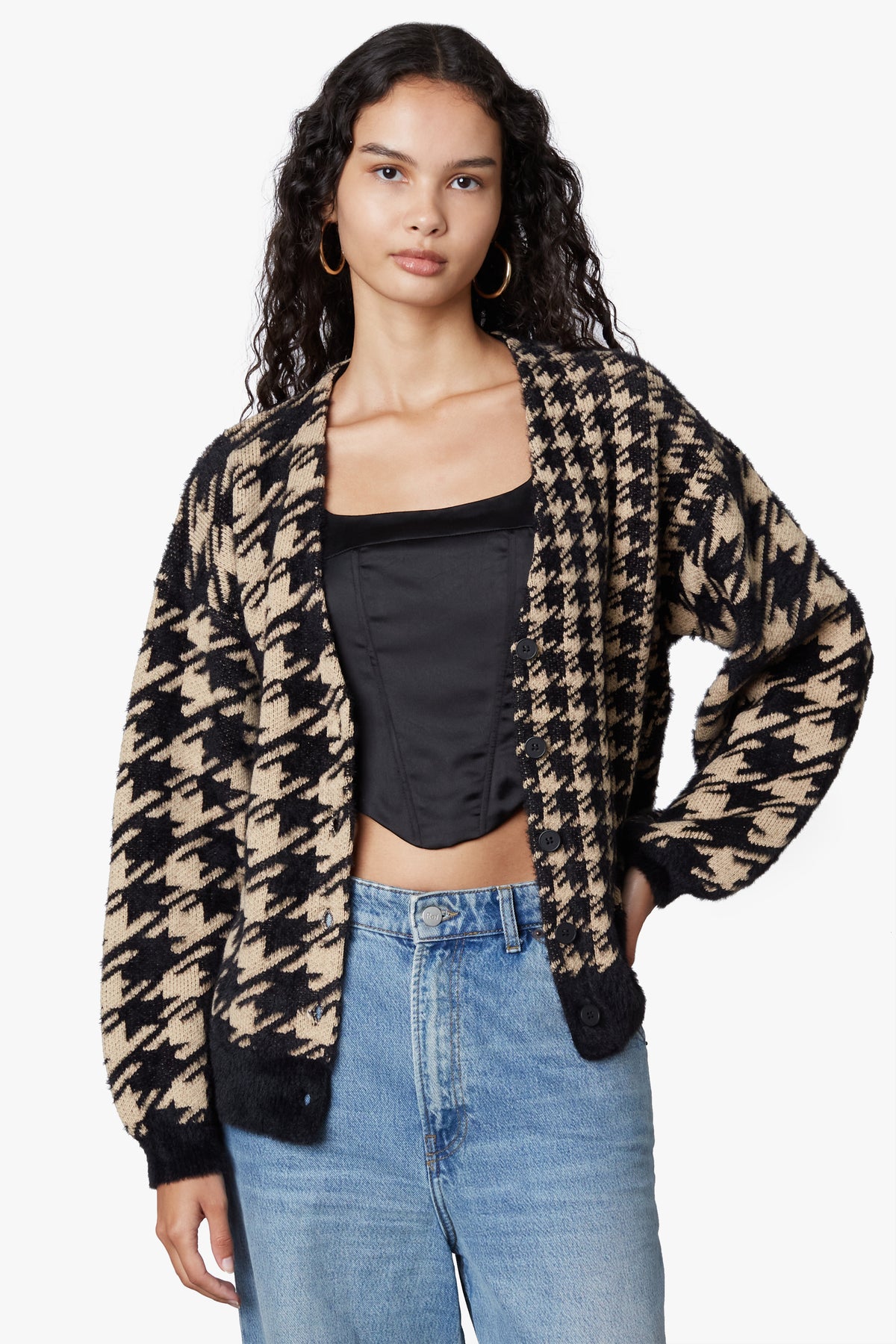 HOUNDSTOOTH SWEATER CARDIGAN  UNFETTERED PATTERNS – Anita by Design