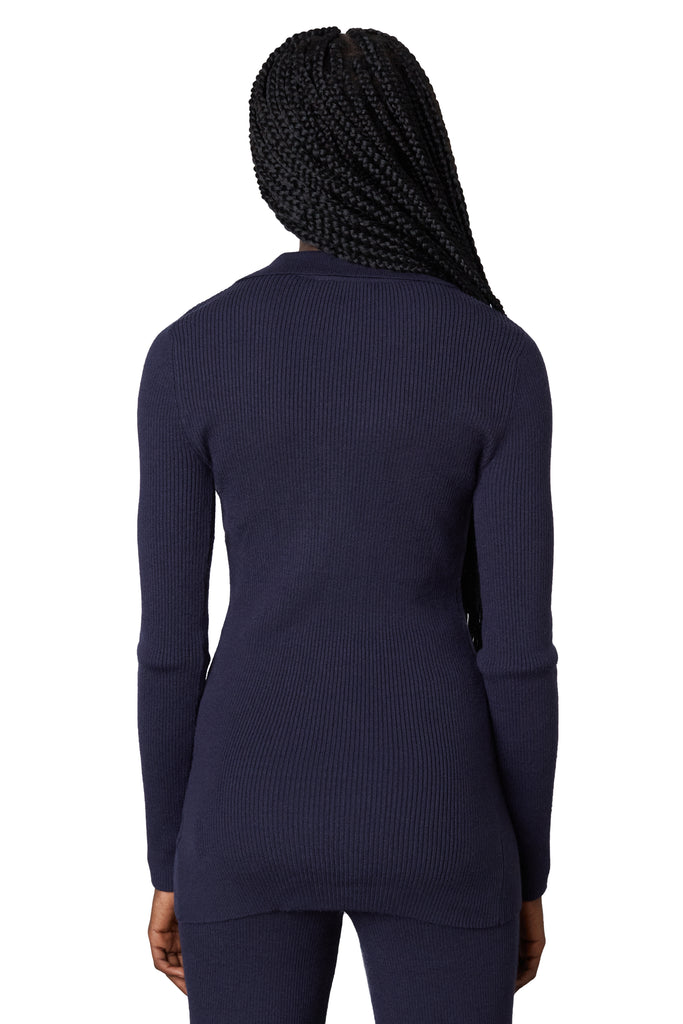kam cardigan in midnight back view