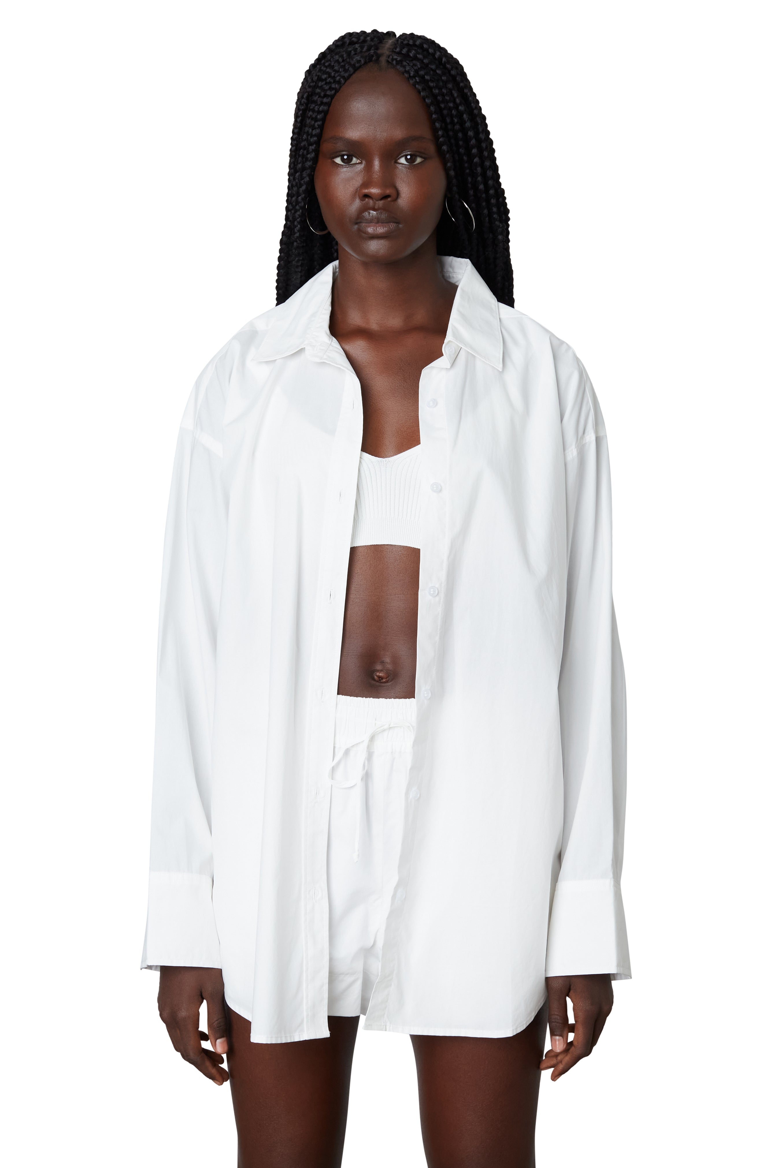 Leon Shirt in white front view 2