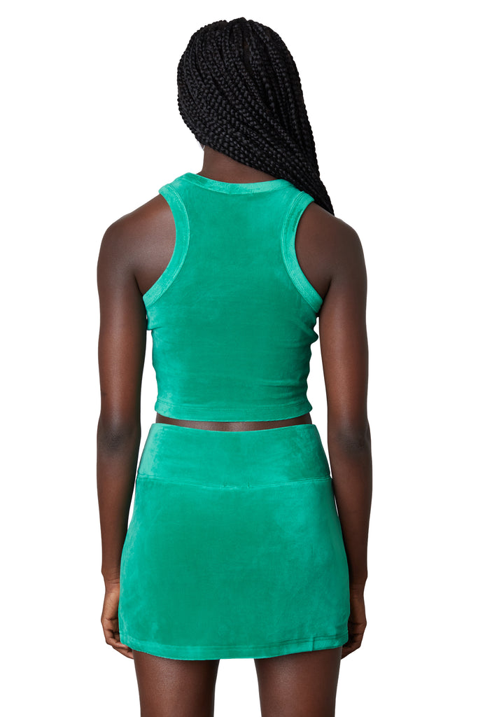Lucerne Tank - Velour in ming green back view