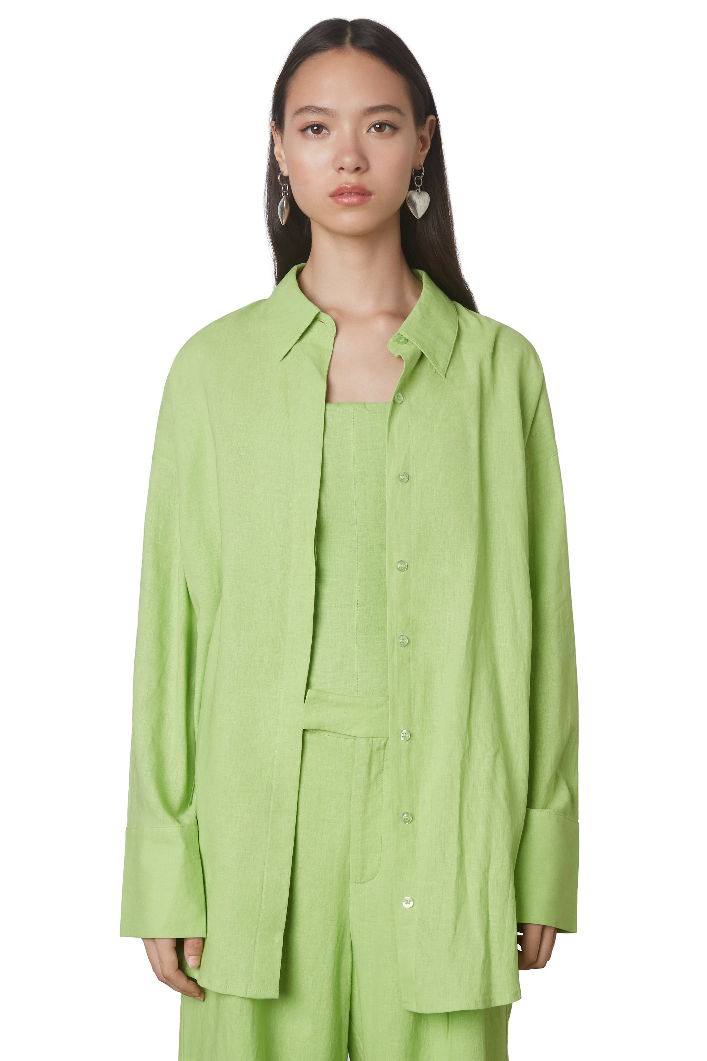 Tony oversized shirt in lime front