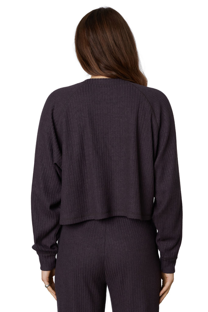contrast stitch henley in ash back view