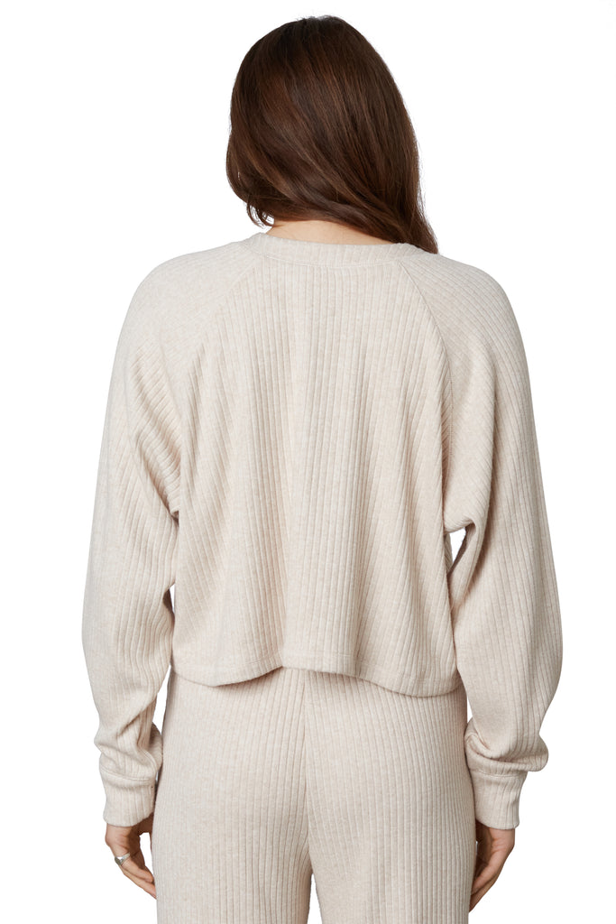 contrast stitch henley in natural back view